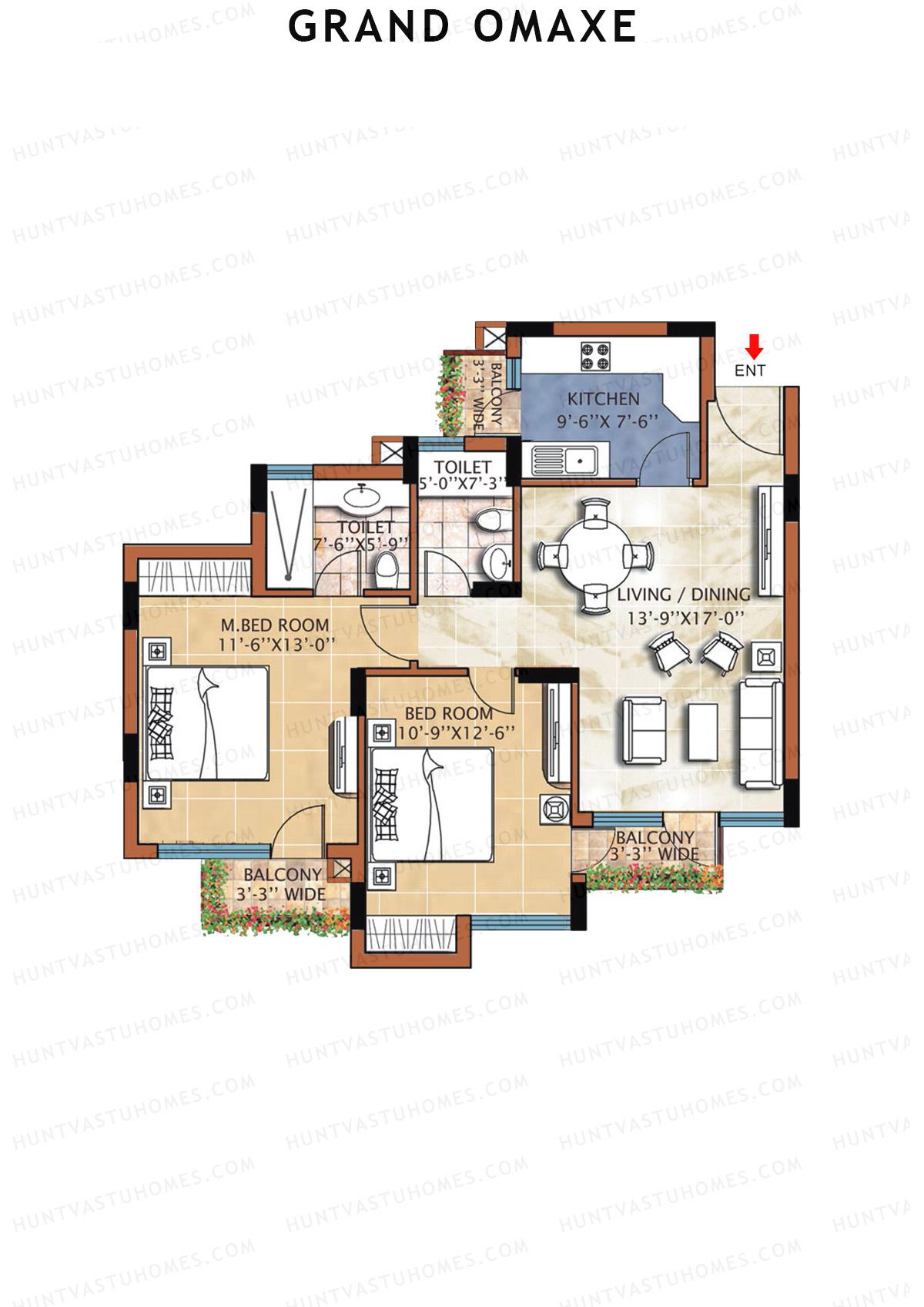 Grand Omaxe REGENT A Unit 1, 6 Floor Plan