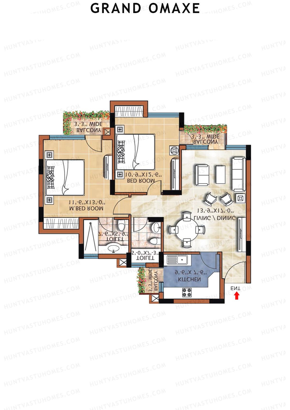 Grand Omaxe REGENT A Unit 2 Floor Plan