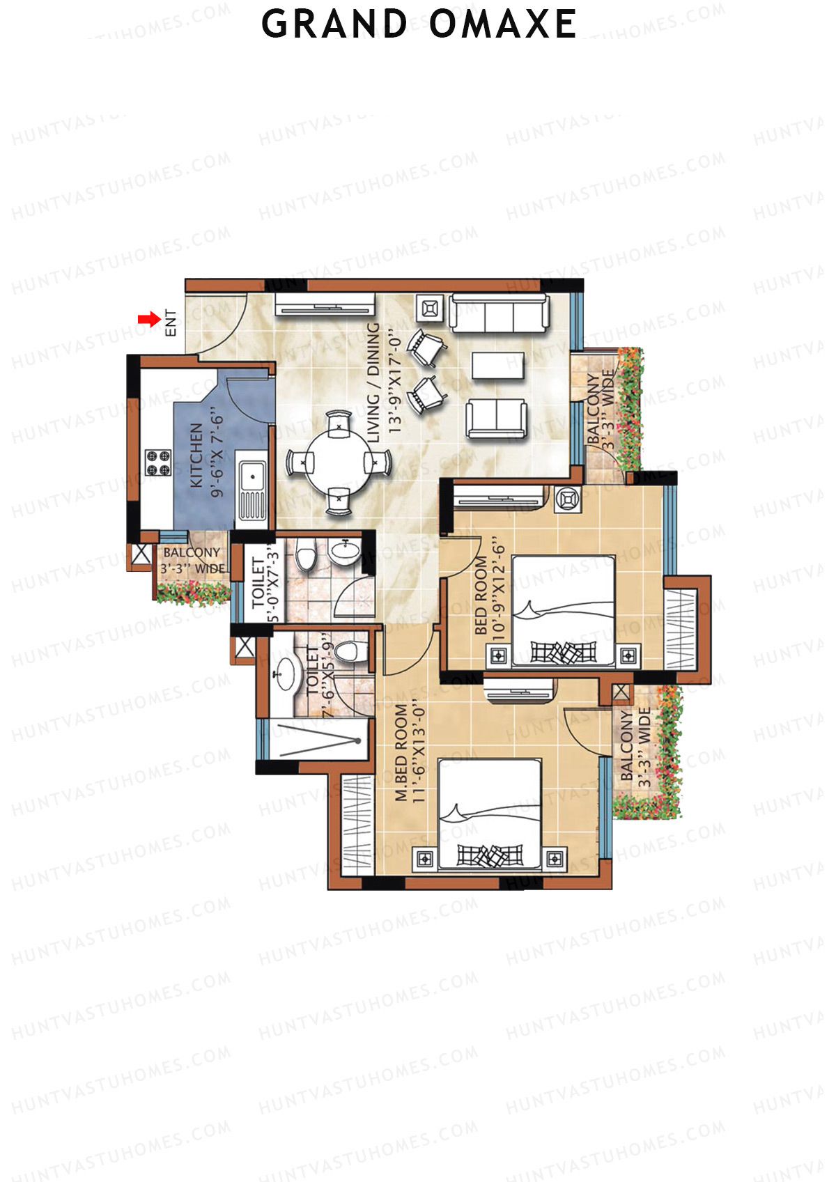 Grand Omaxe VICTORIA B Unit 5 Floor Plan