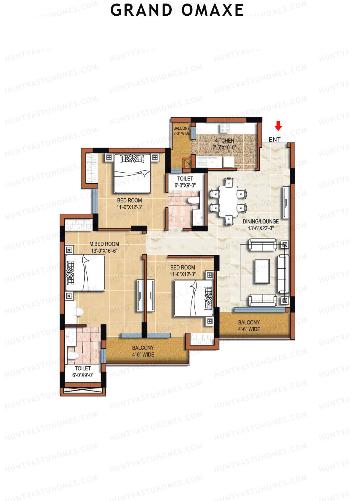 Grand Omaxe GREENWICH A Unit 5 Floor Plan