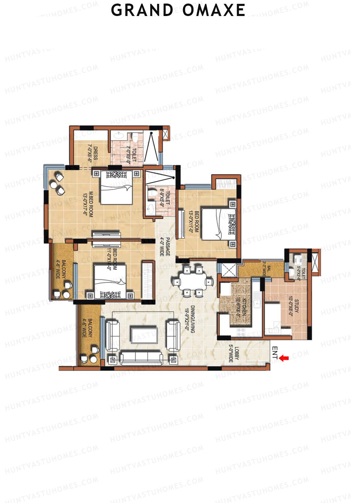 Grand Omaxe LINCOLN A Unit 2 Floor Plan
