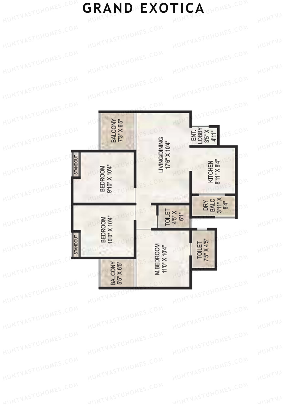 Grand Exotica Wing A Unit 6 Floor Plan