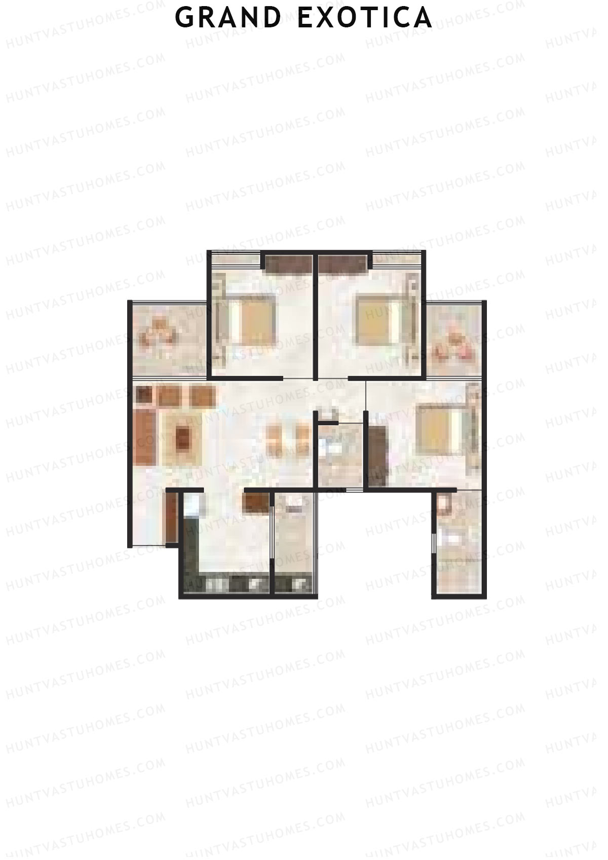 Grand Exotica Wing B Unit 12 Floor Plan