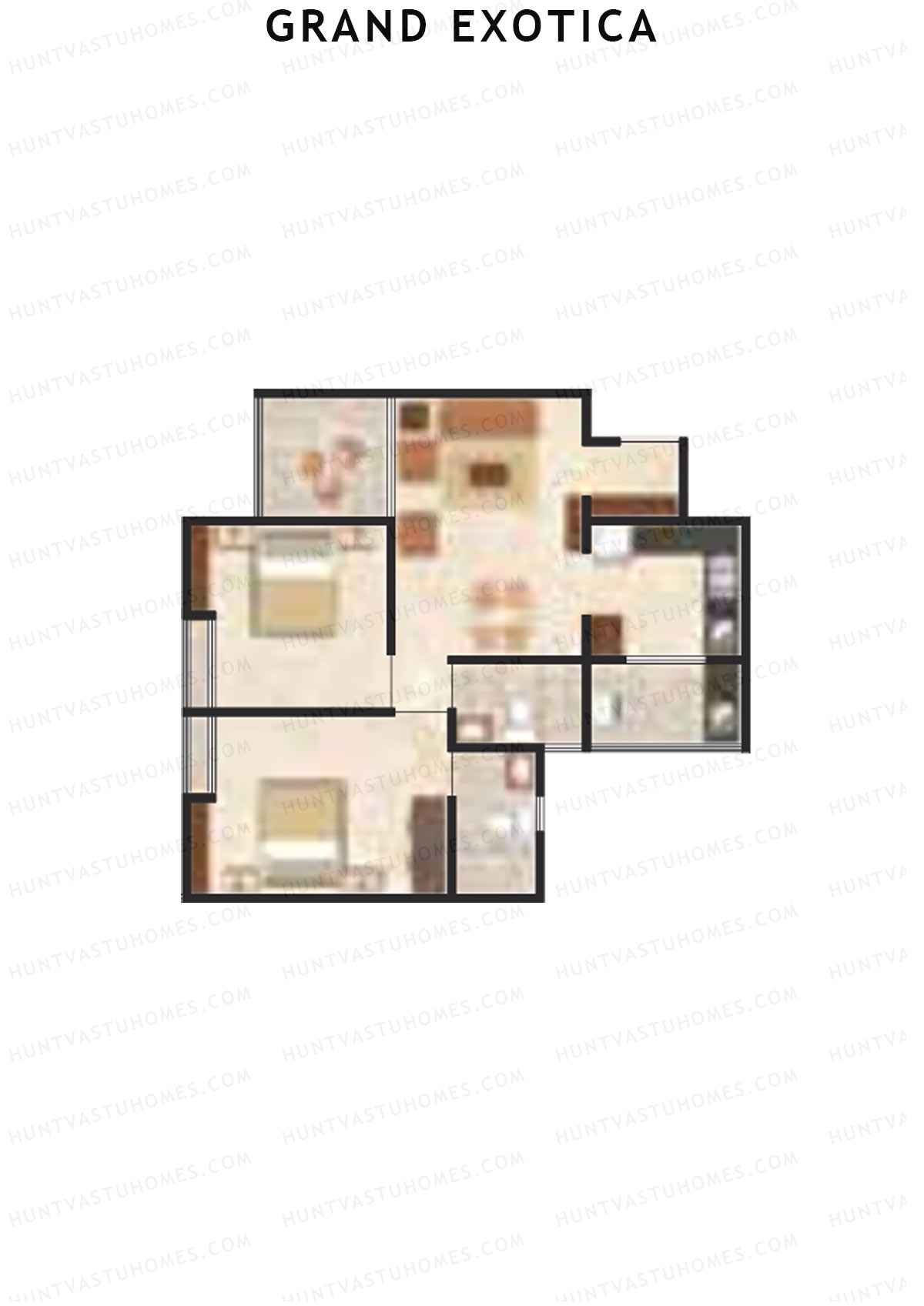 Grand Exotica Wing B Unit 3 Floor Plan