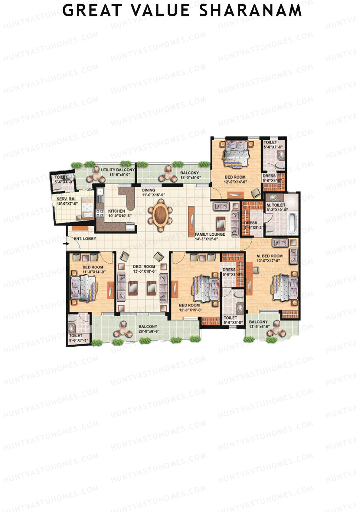 Great Value Sharanam Tower J Unit 1 Floor Plan