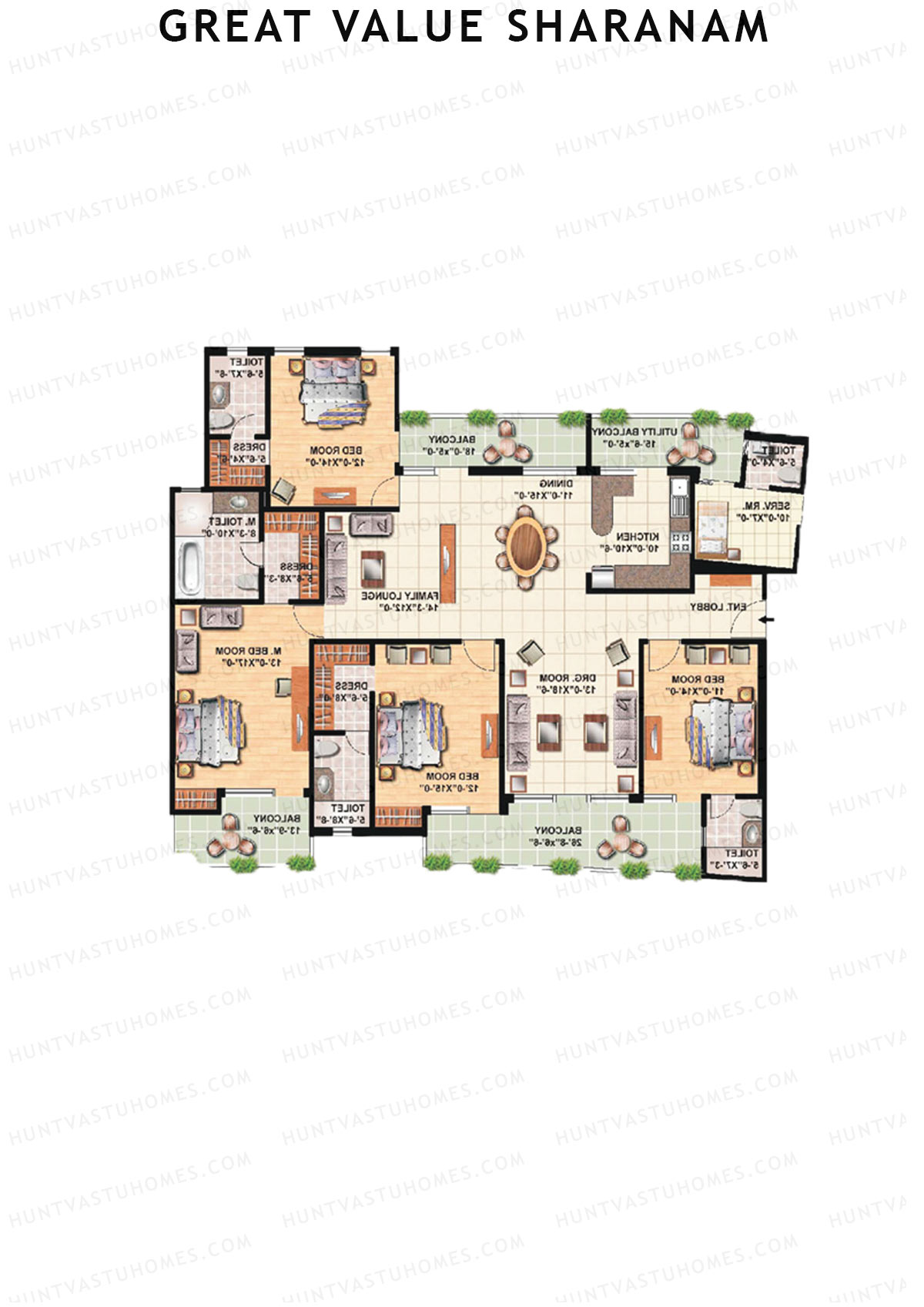 Great Value Sharanam Tower K Unit 1 Floor Plan