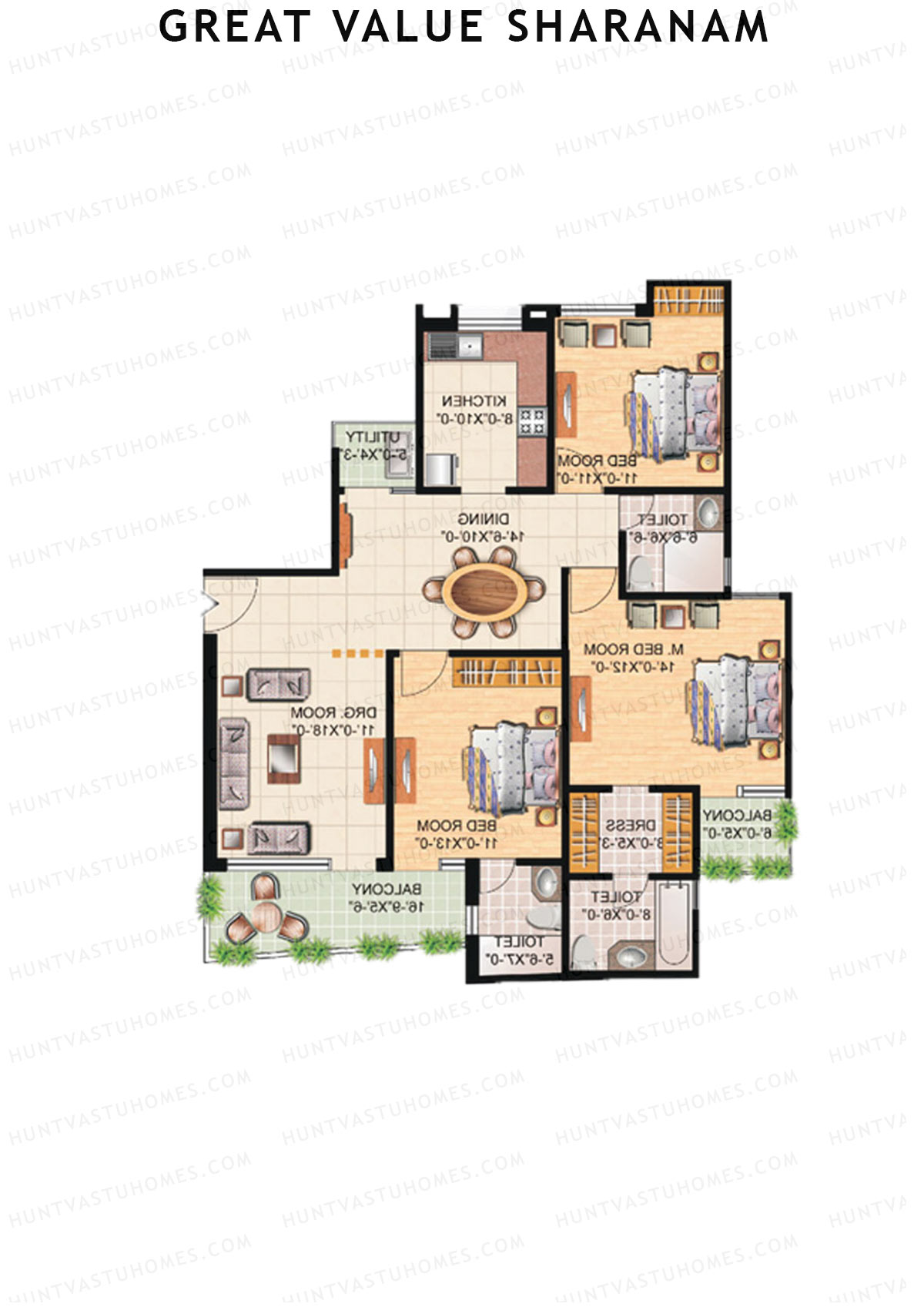 Great Value Sharanam Tower O Unit 1 Floor Plan