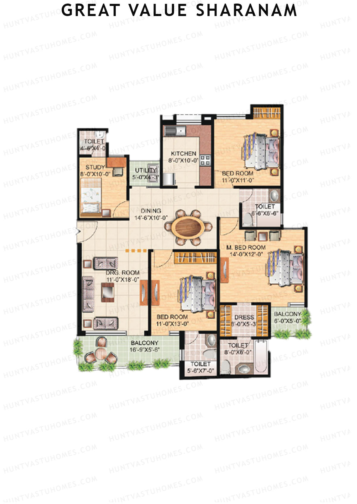 Great Value Sharanam Tower P Unit 1 Floor Plan
