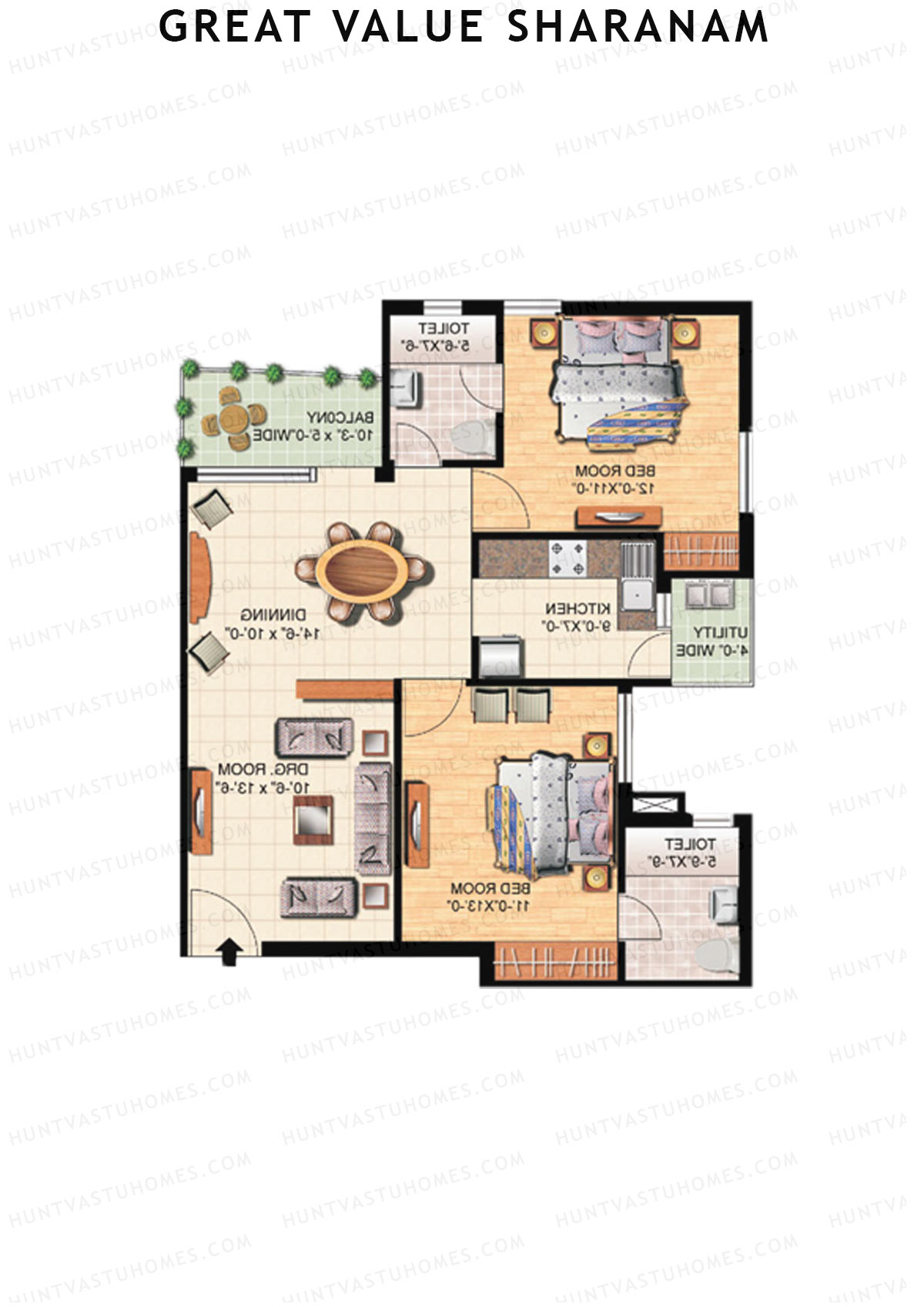 Great Value Sharanam Tower P Unit 3 Floor Plan