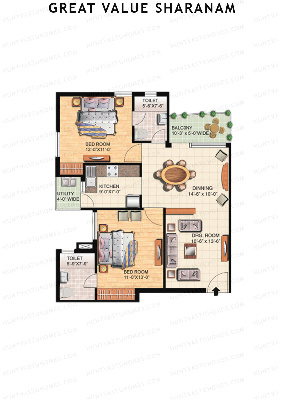 Great Value Sharanam Tower P Unit 4 Floor Plan