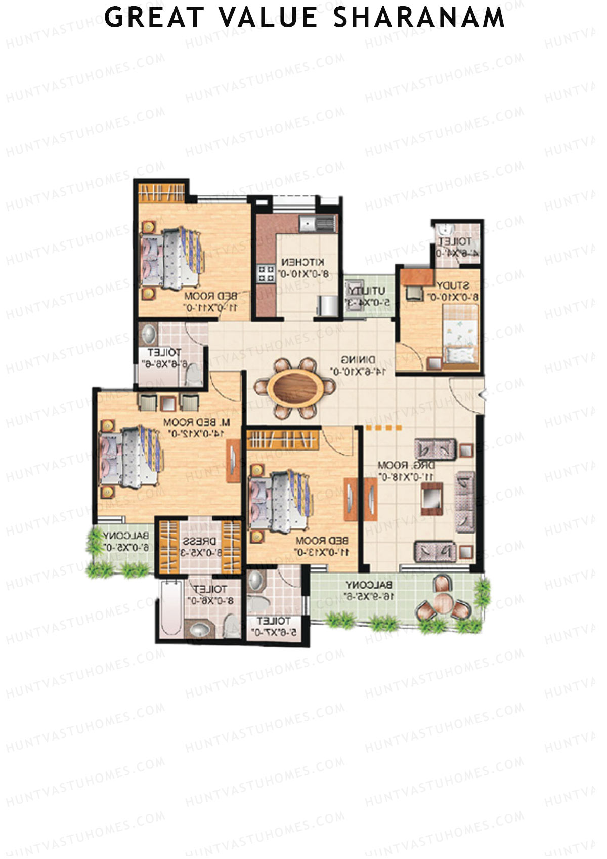 Great Value Sharanam Tower Q Unit 1 Floor Plan