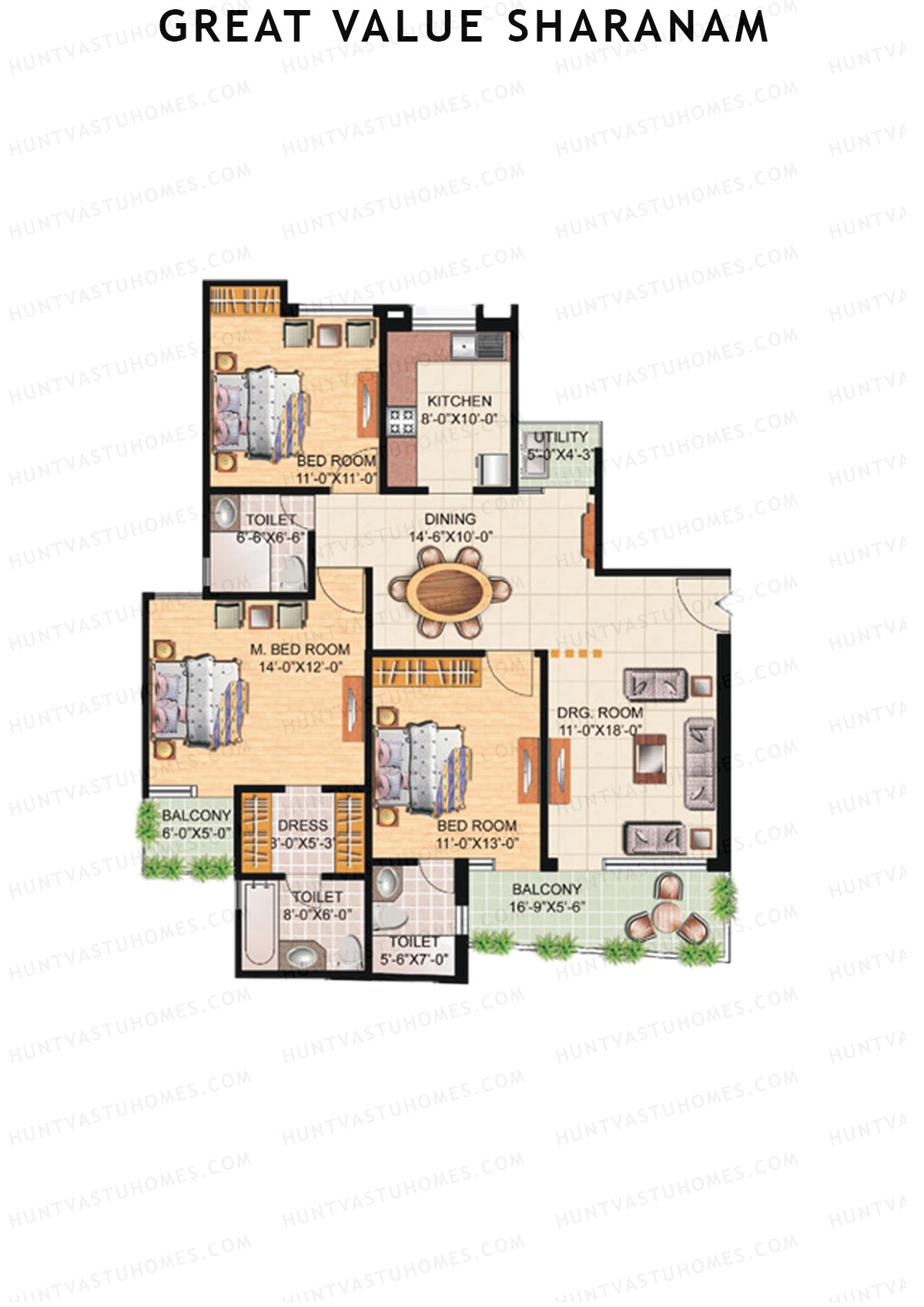Great Value Sharanam Tower R Unit 1 Floor Plan