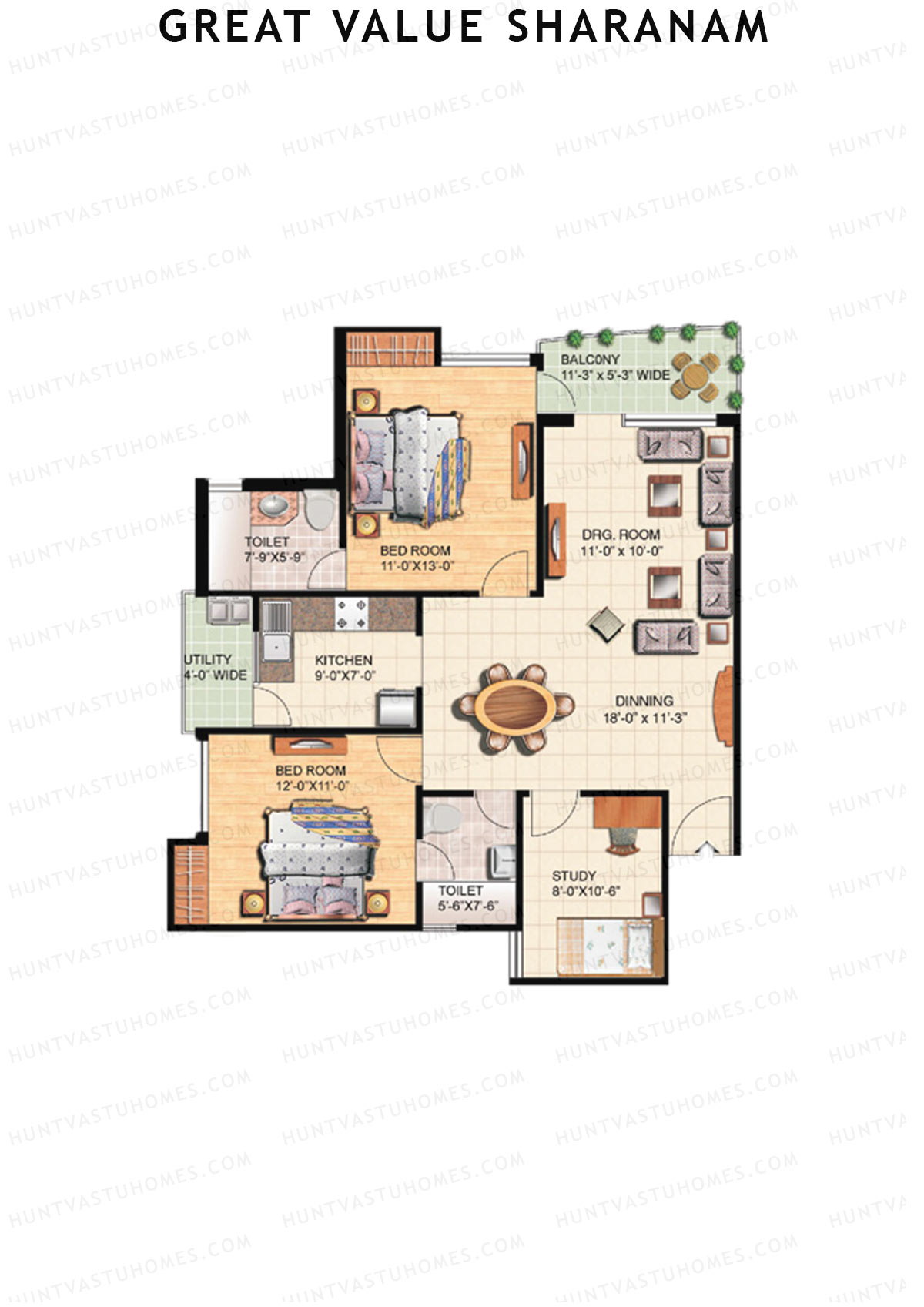Great Value Sharanam Tower R Unit 3 Floor Plan