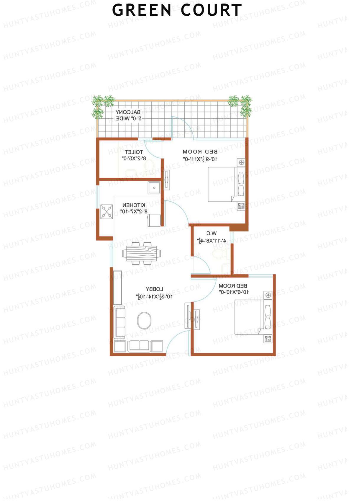 Green Court Tower A Unit 1 Floor Plan