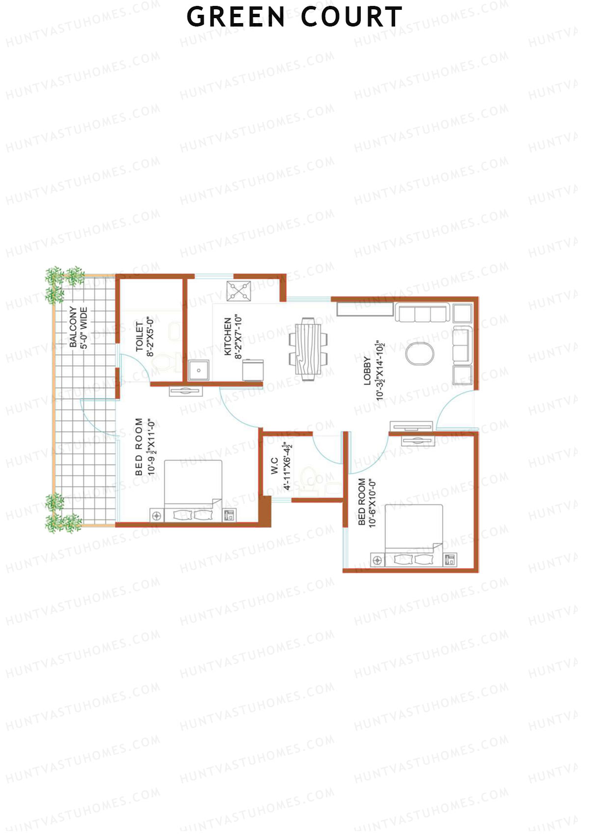 Green Court Tower D Unit 4 Floor Plan