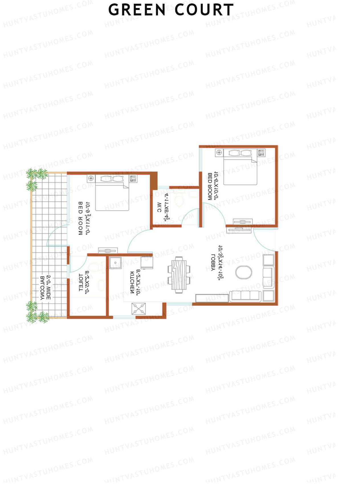 Green Court Tower D Unit 5 Floor Plan