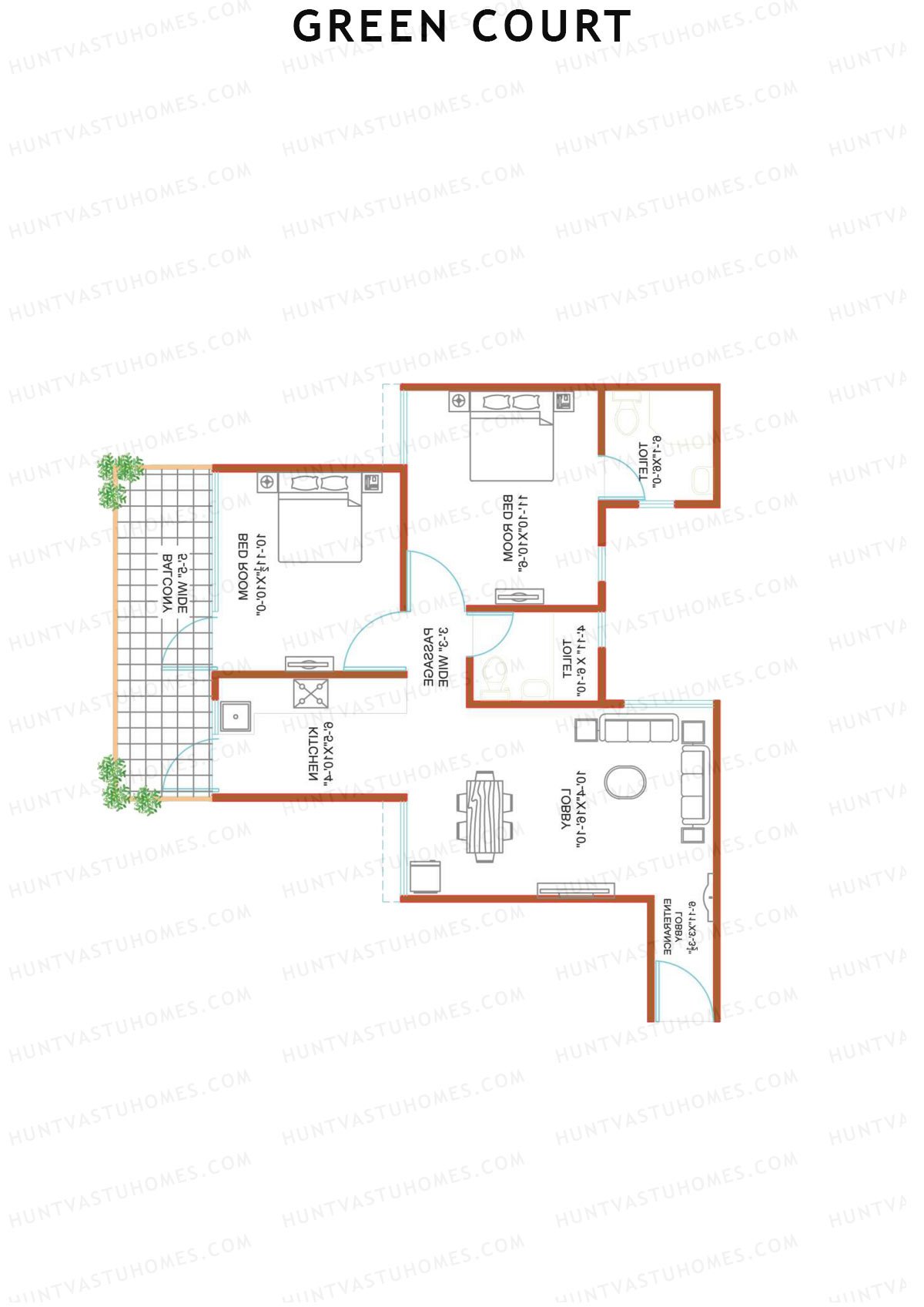 Green Court Tower J Unit 2 Floor Plan