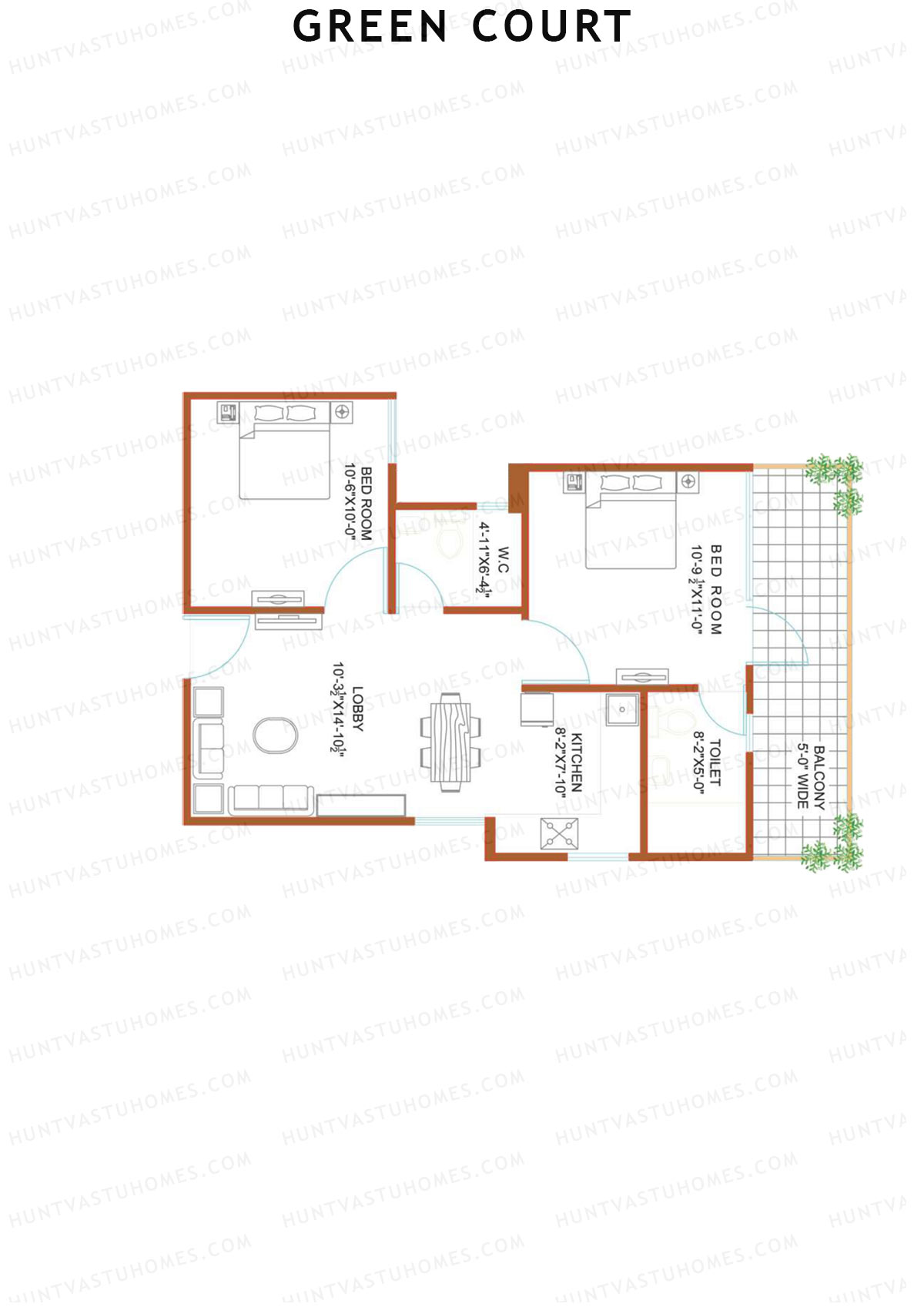 Green Court Tower J Unit 4 Floor Plan