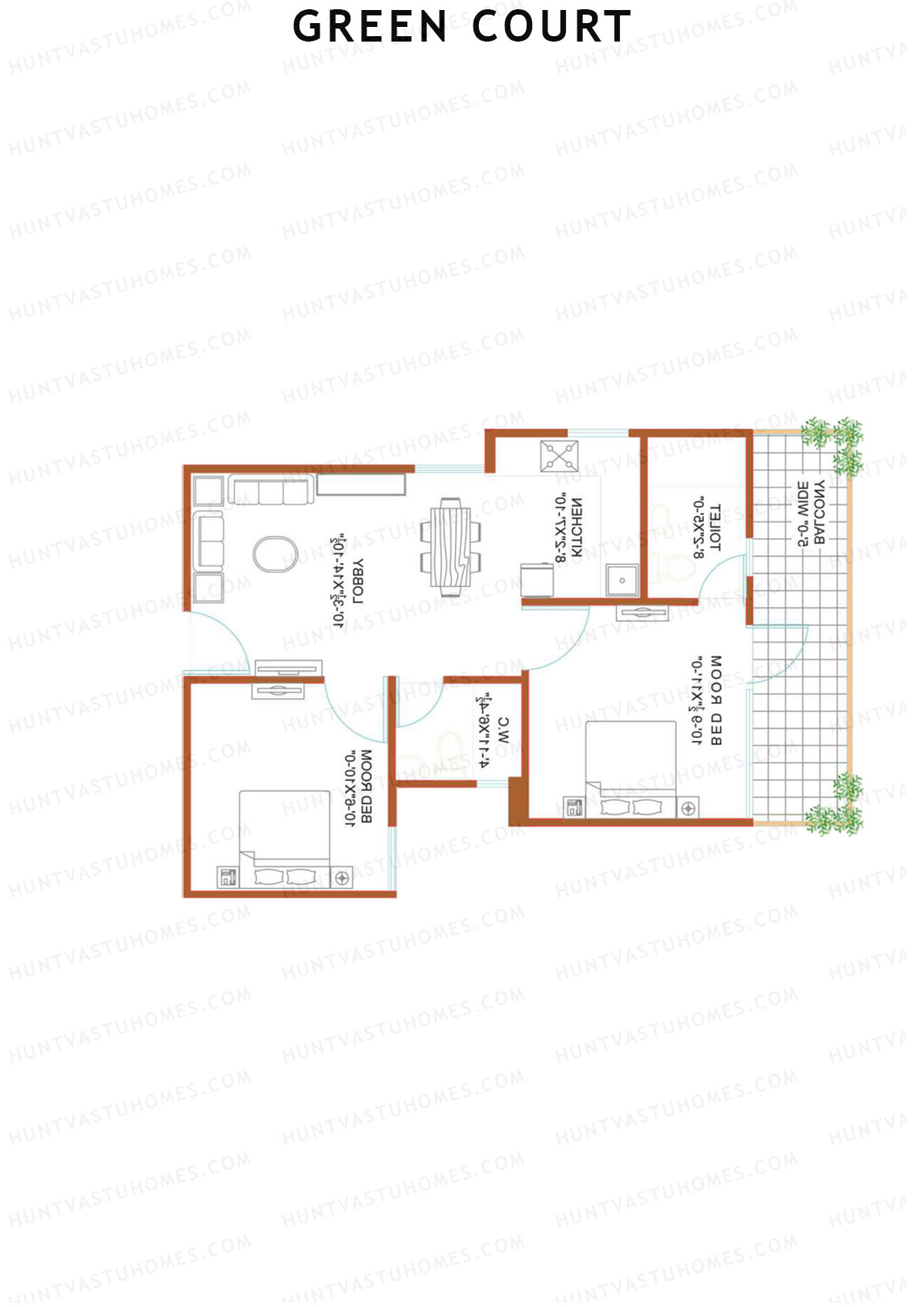 Green Court Tower J Unit 5 Floor Plan