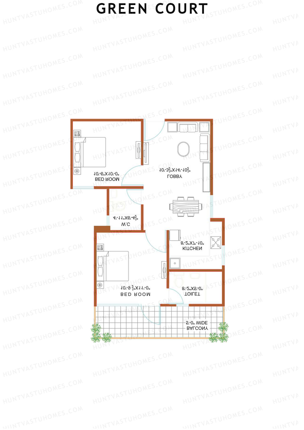 Green Court Tower M Unit 1 Floor Plan