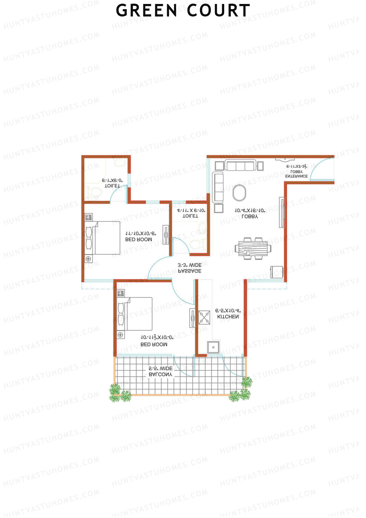 Green Court Tower M Unit 2 Floor Plan