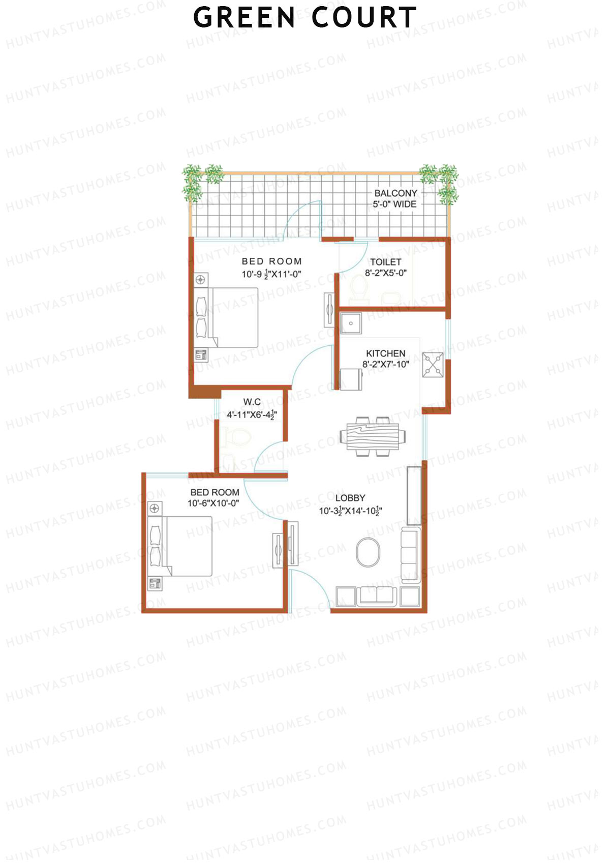 Green Court Tower M Unit 4 Floor Plan