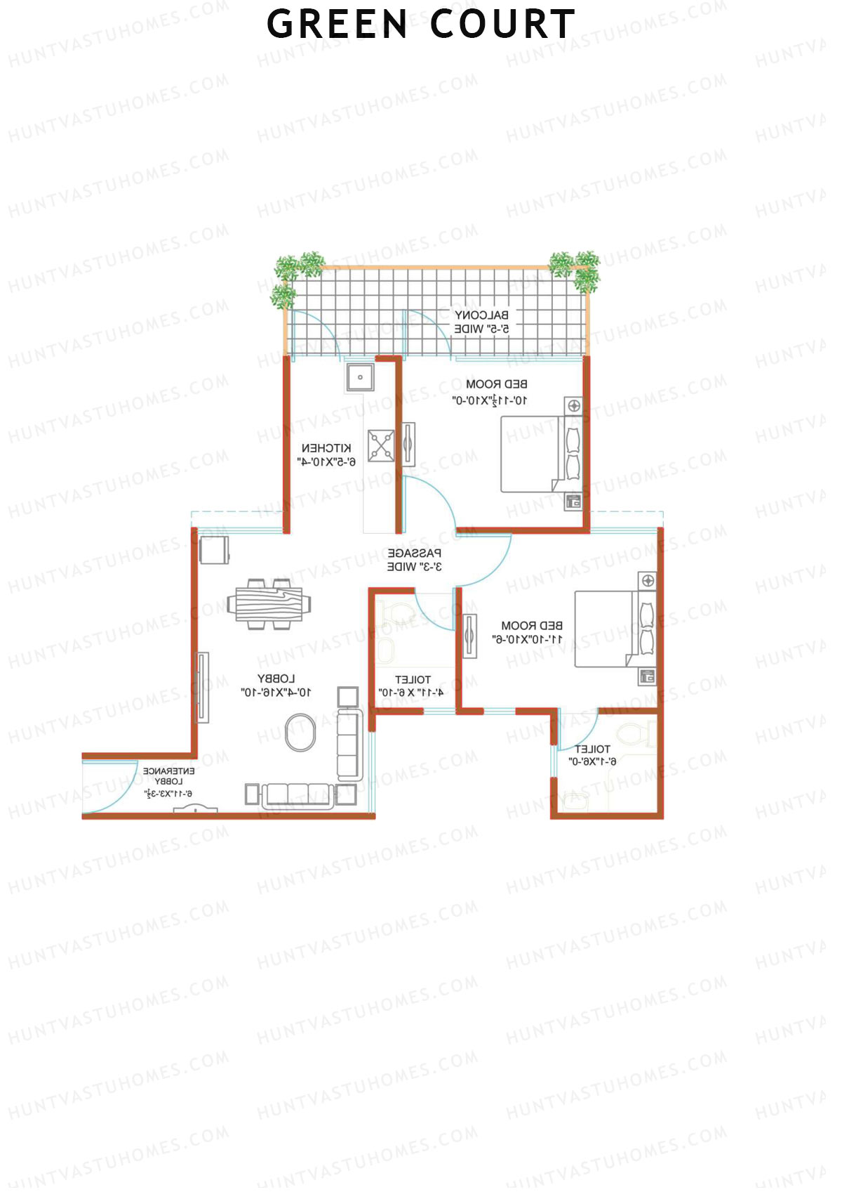 Green Court Tower M Unit 6 Floor Plan