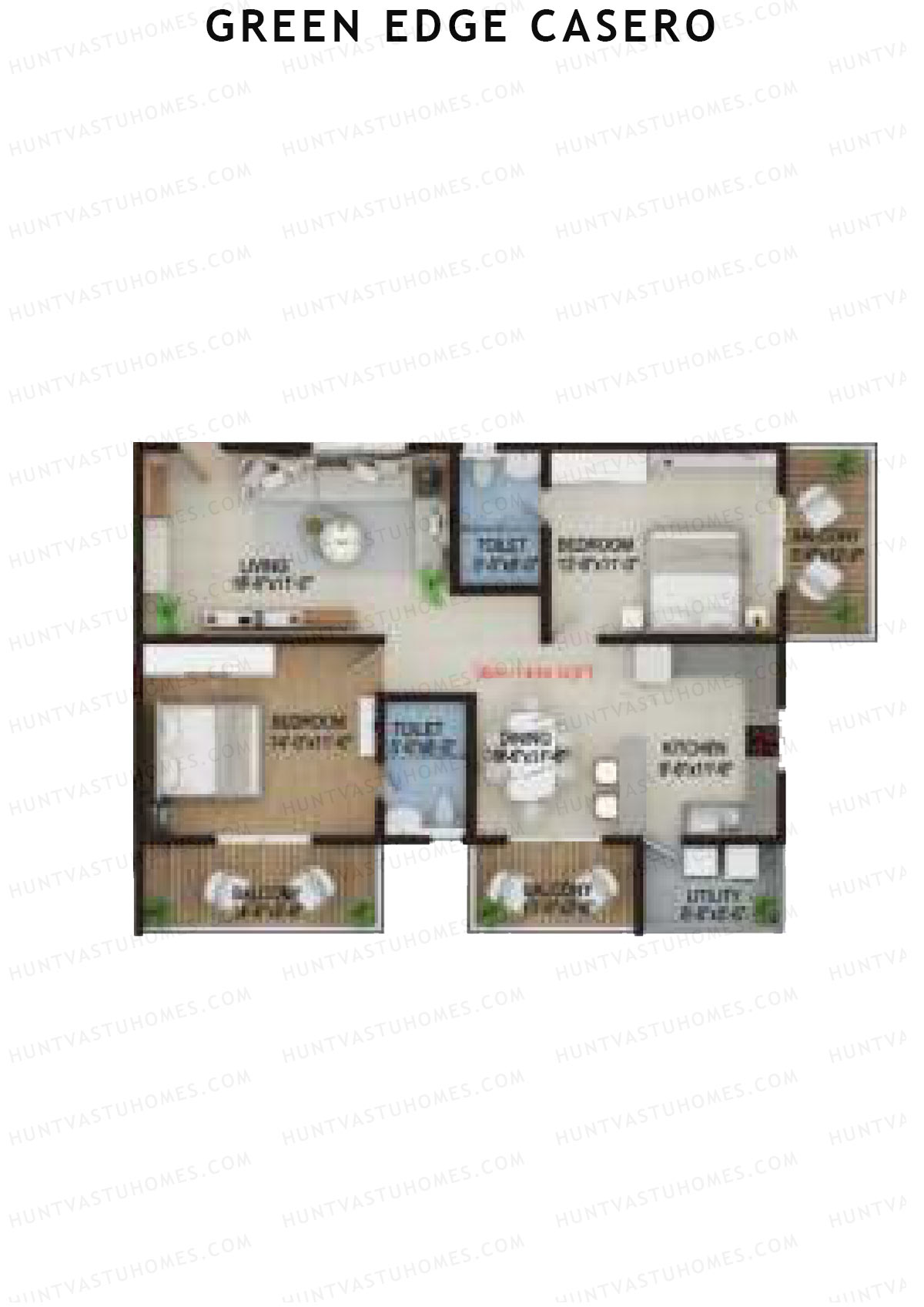Green Edge Casero Tower 1 Unit 3 Floor Plan
