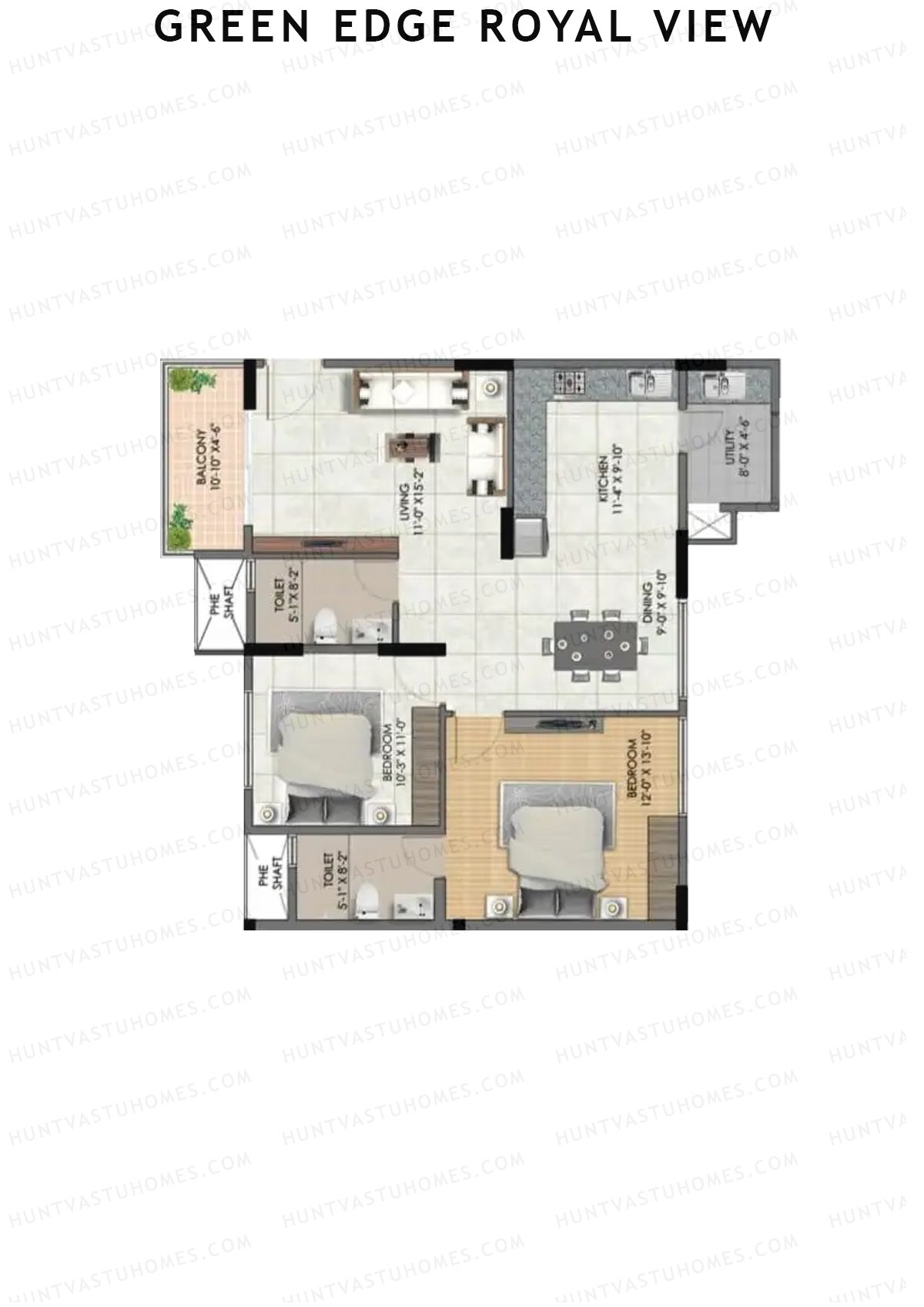 Green Edge Royal View Wing A Unit 3 (Type 1) Floor Plan