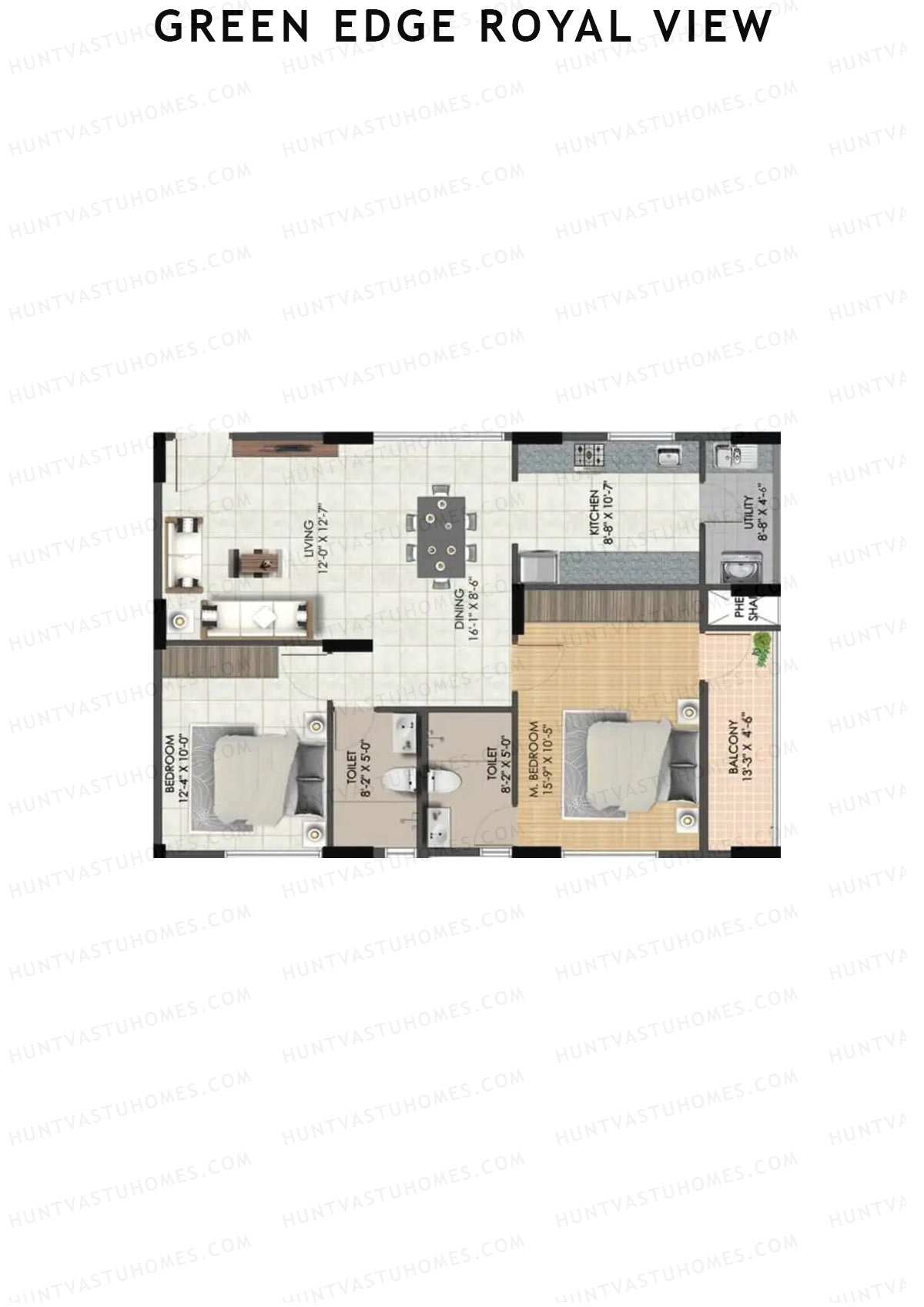 Green Edge Royal View Wing A Unit 5 (Type 2) Floor Plan
