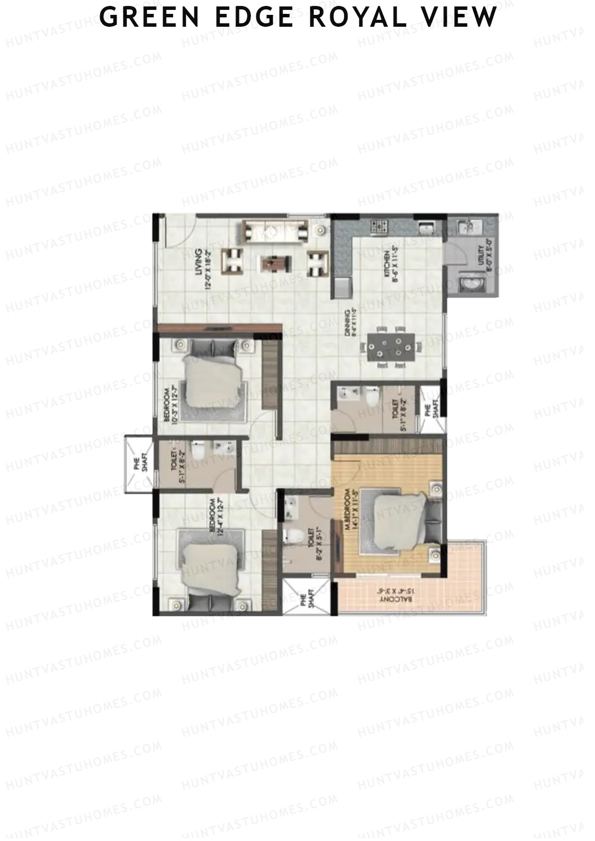 Green Edge Royal View Wing A Unit 7 (Type 2) Floor Plan