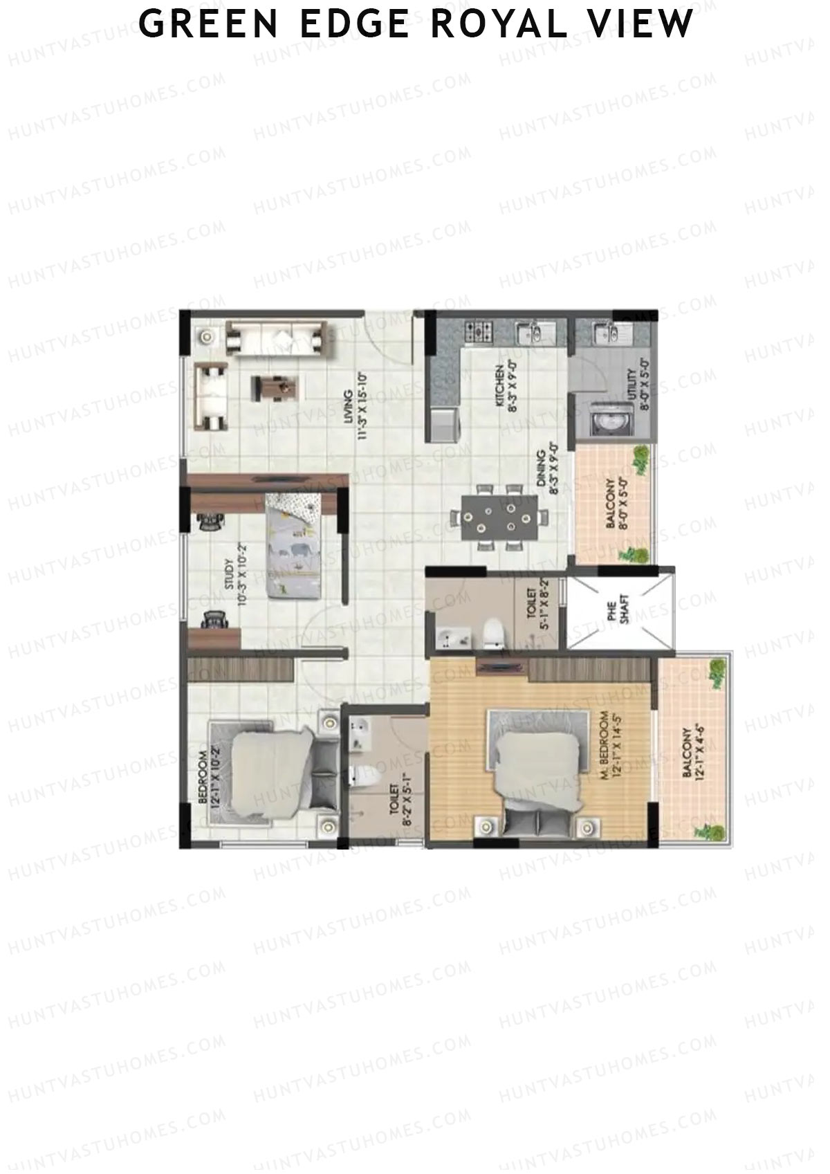 Green Edge Royal View Wing C Unit 4 (Type 2) Floor Plan