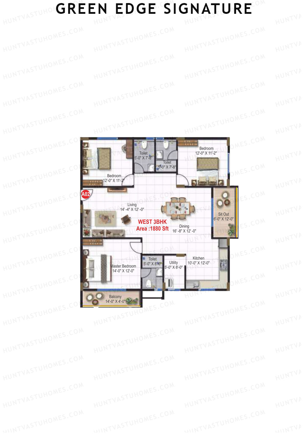Green Edge Signature Block A Unit A2 Floor Plan
