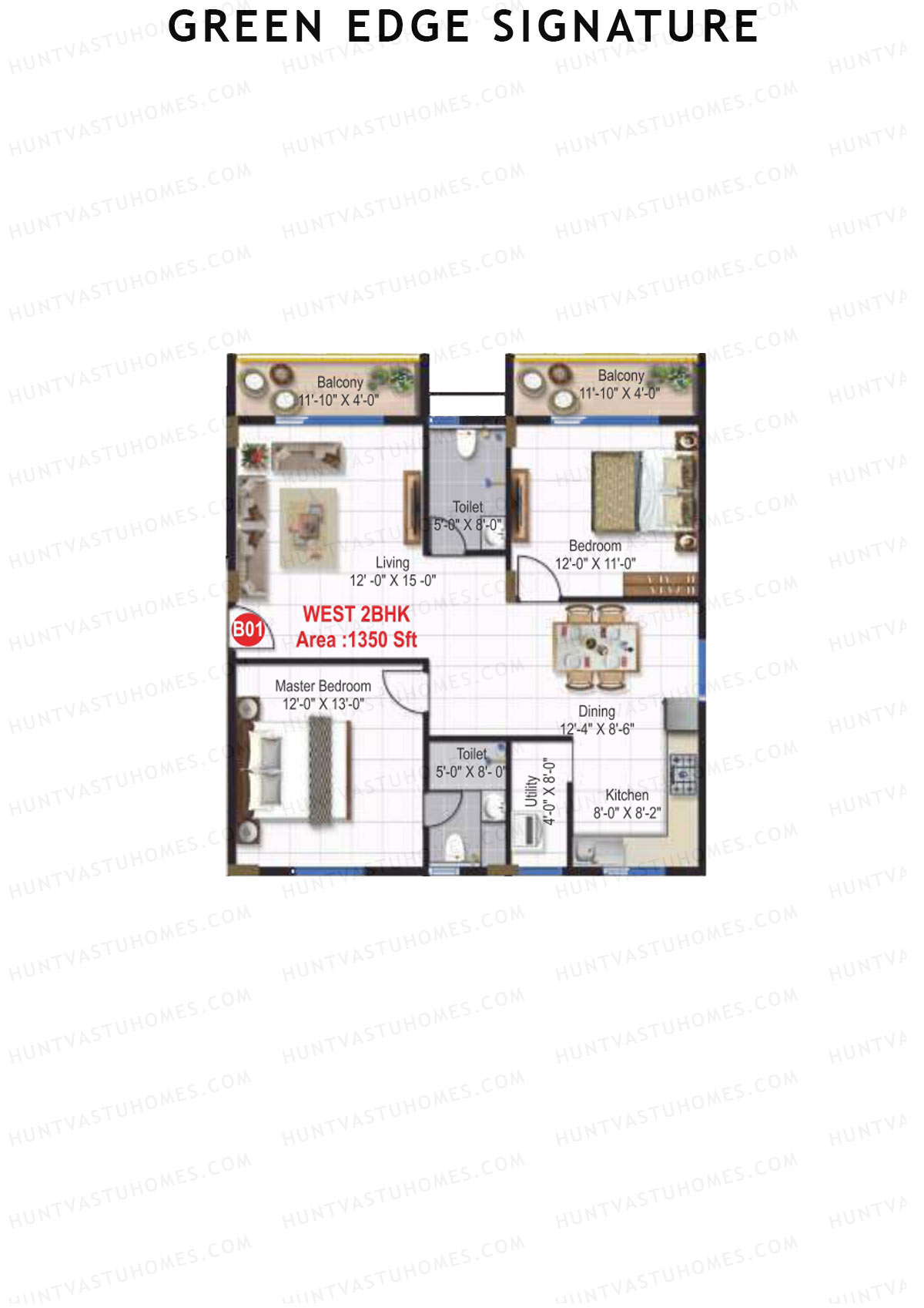 Green Edge Signature Block A Unit B1 Floor Plan