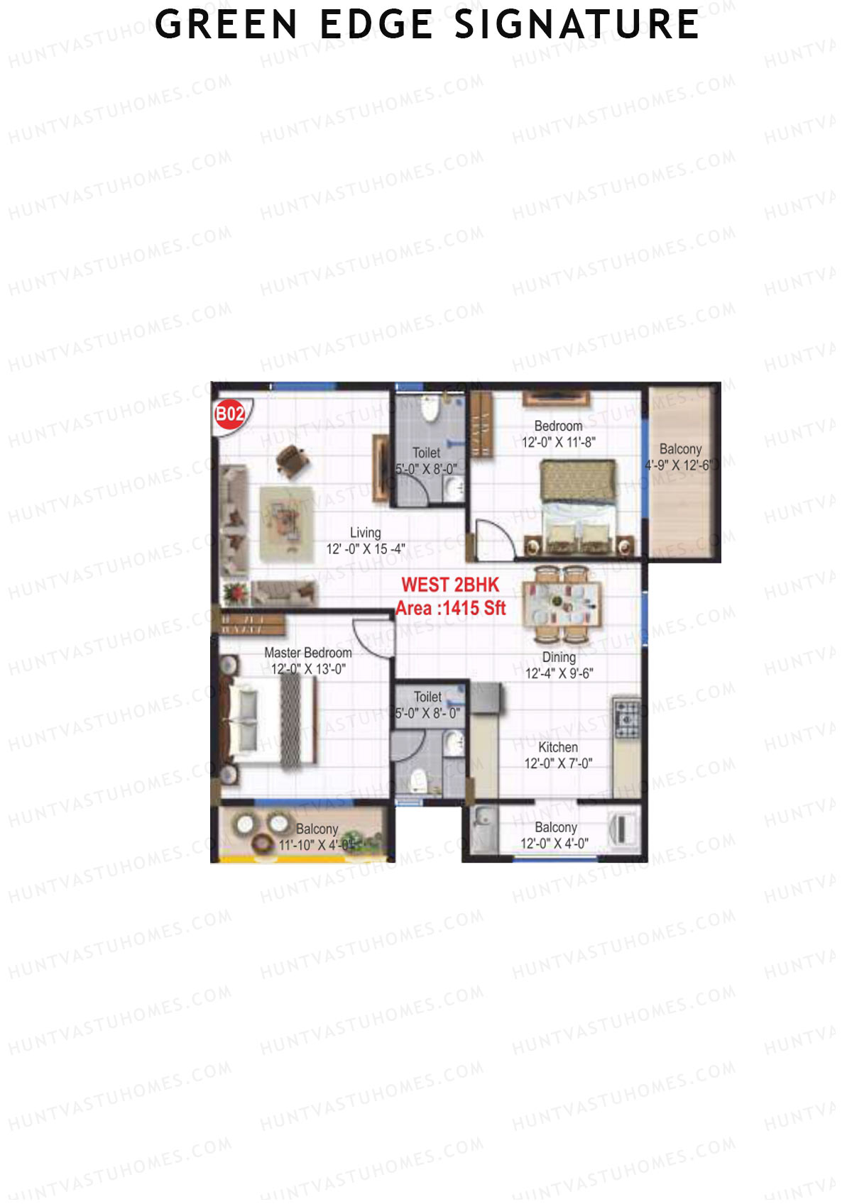 Green Edge Signature Block A Unit B2 Floor Plan