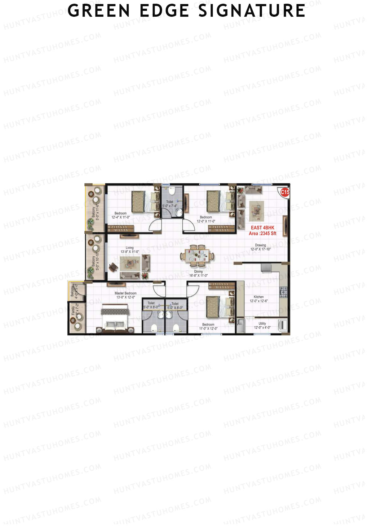 Green Edge Signature Block B Unit C14 Floor Plan