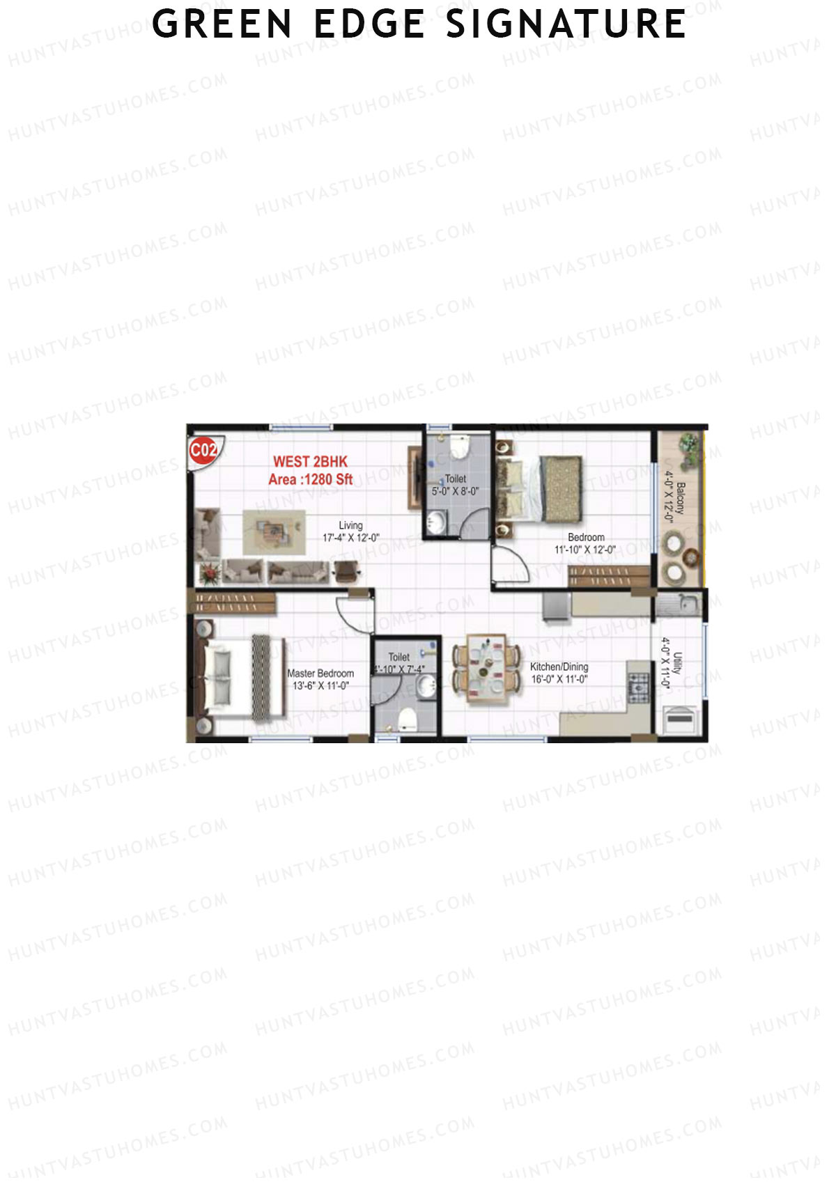 Green Edge Signature Block B Unit C4 Floor Plan