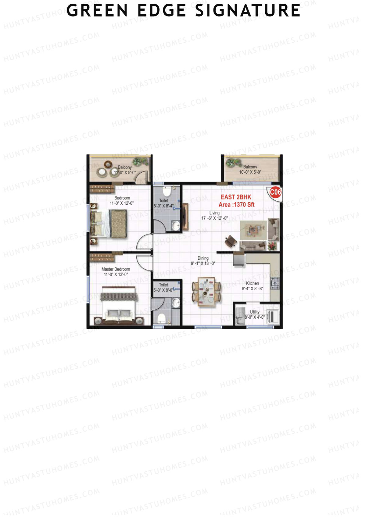 Green Edge Signature Block B Unit C6 Floor Plan