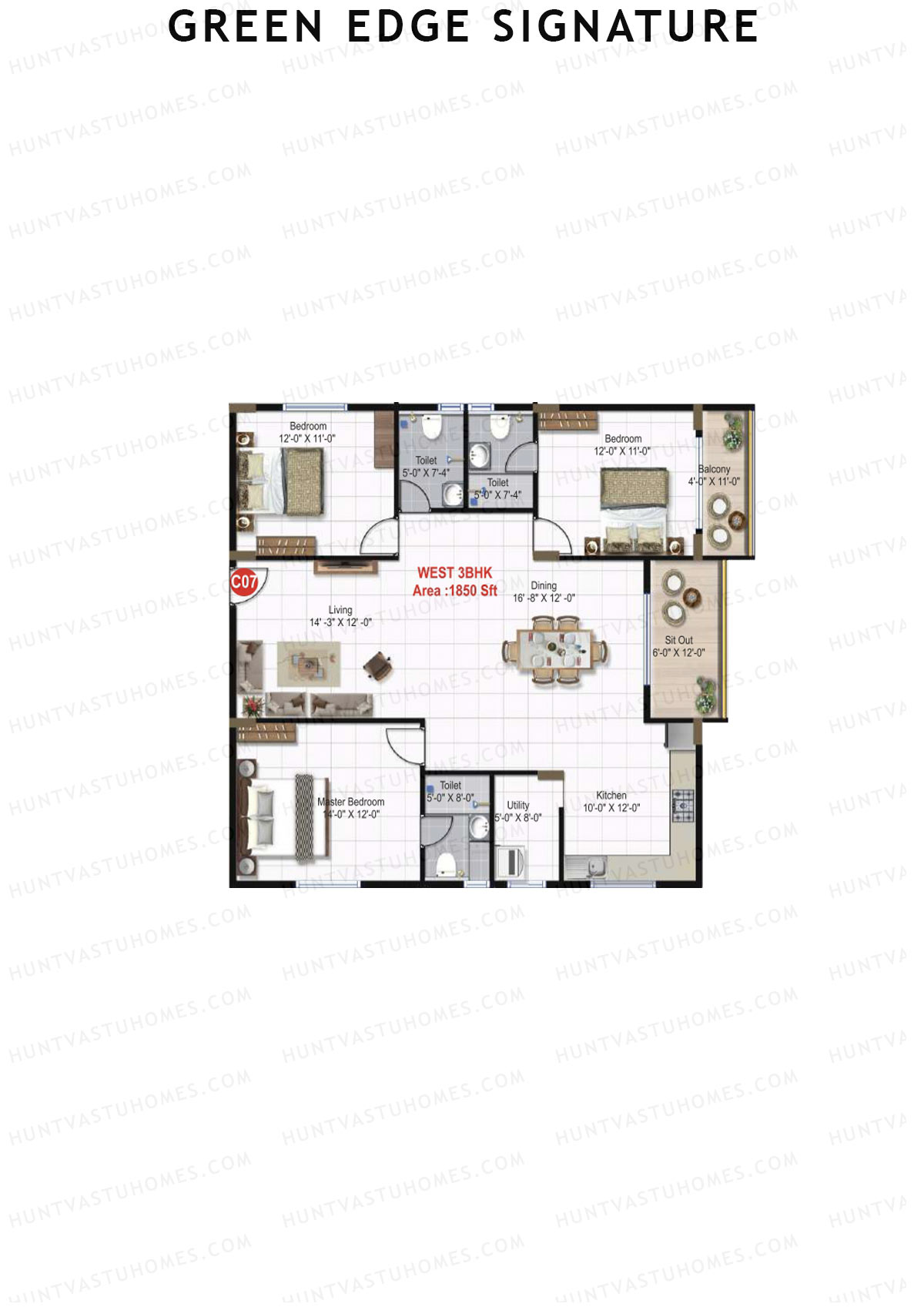 Green Edge Signature Block B Unit C7 Floor Plan