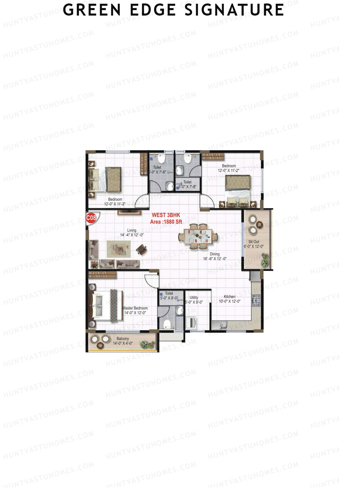 Green Edge Signature Block B Unit C8 Floor Plan