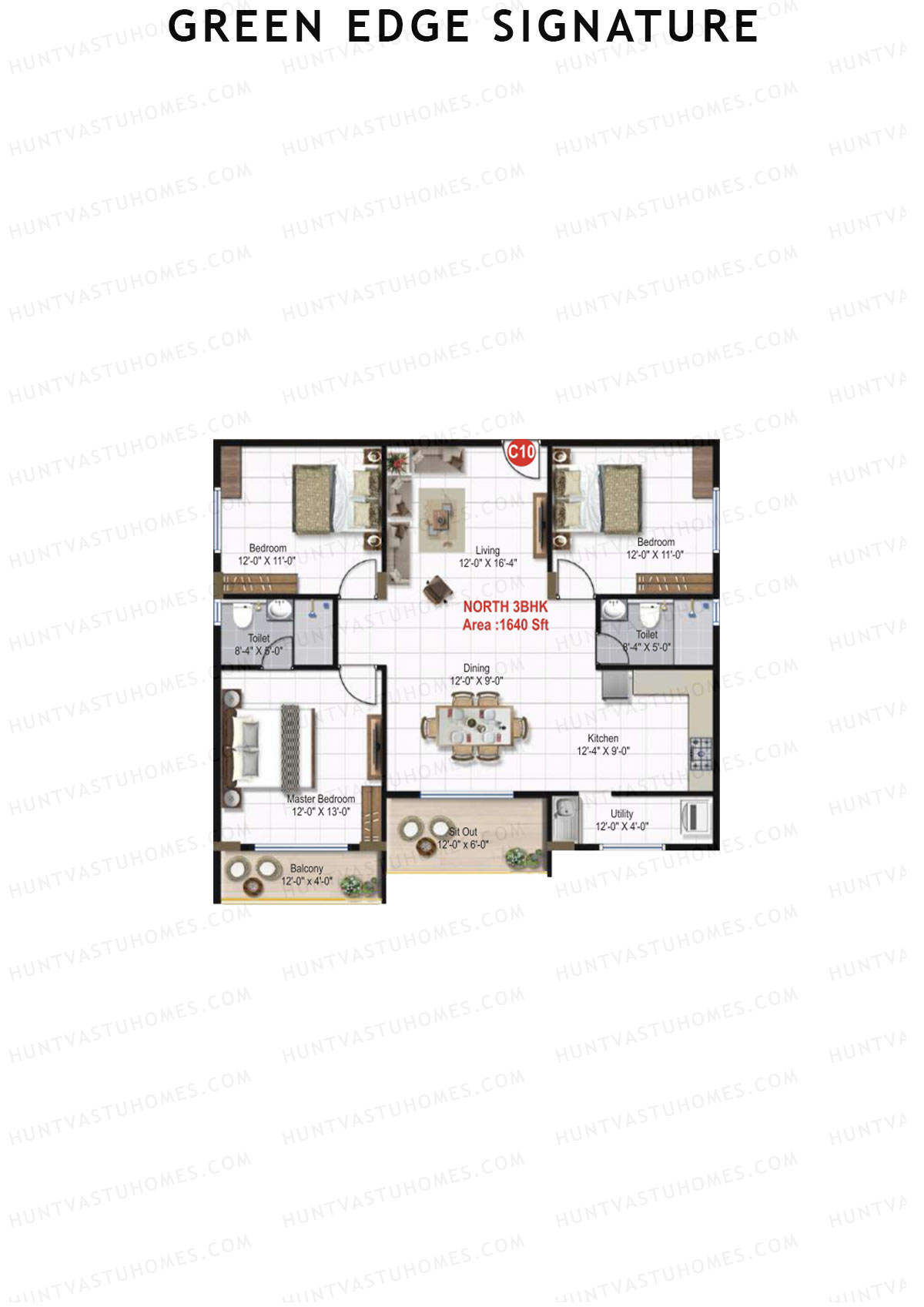 Green Edge Signature Block B Unit C9 Floor Plan