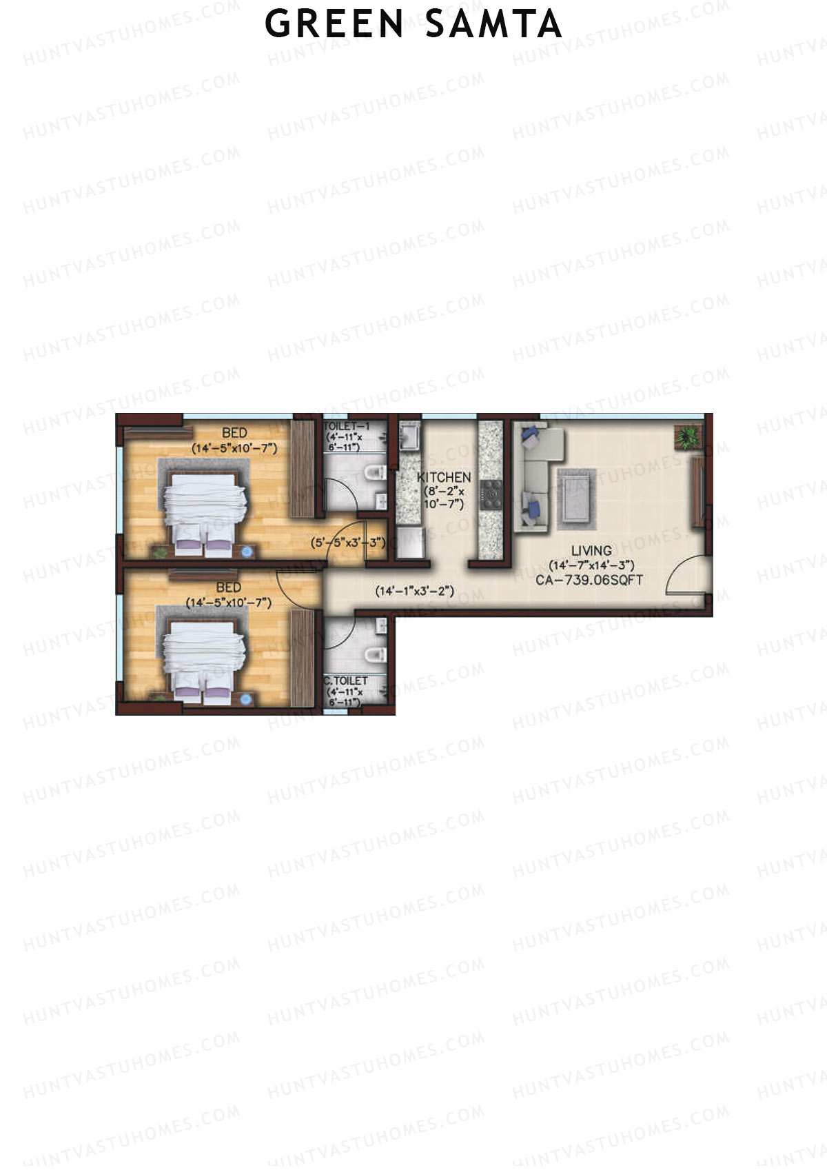 Green Samta Tower A Unit 1 Floor Plan