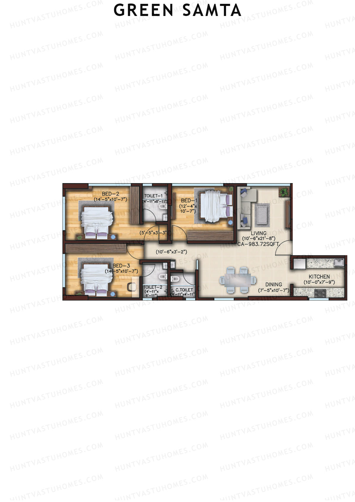 Green Samta Tower A Unit 1 Floor Plan