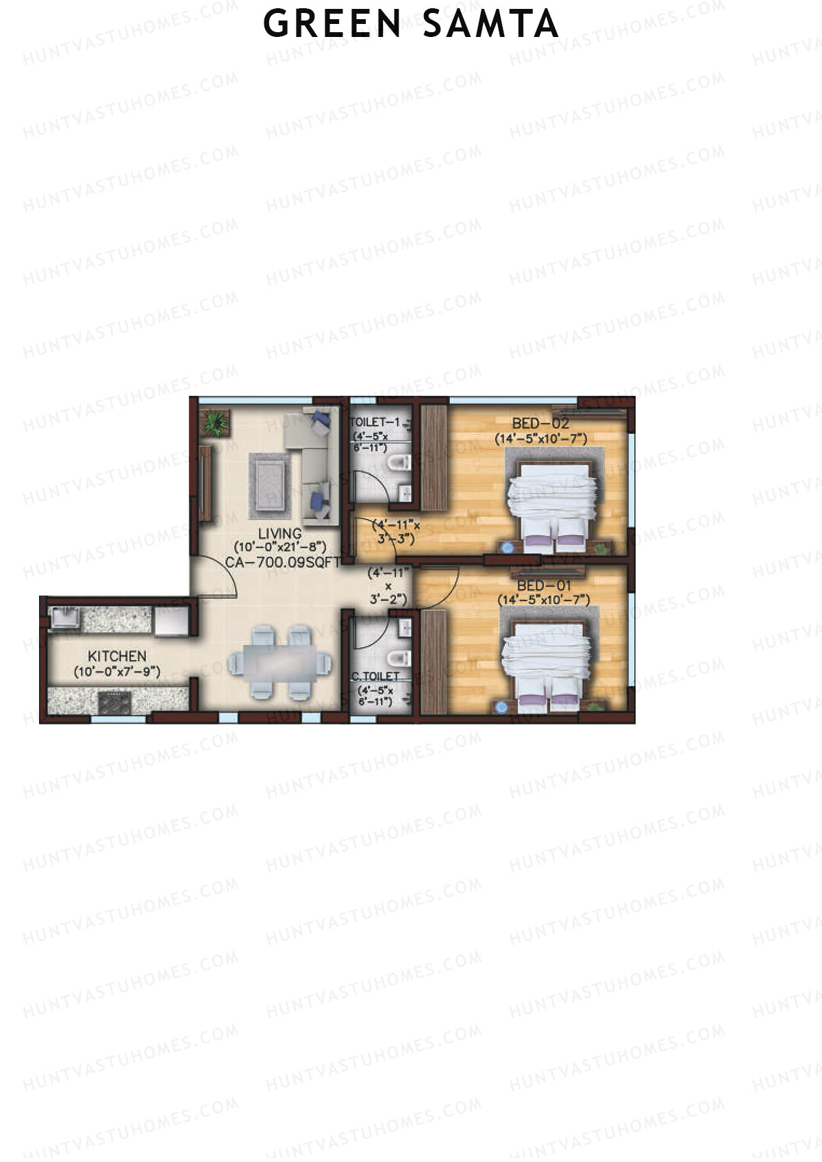 Green Samta Tower A Unit 2 Floor Plan