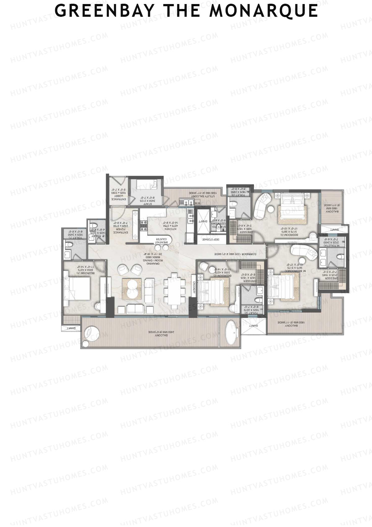 Greenbay The Monarque Tower A Unit 1 Floor Plan