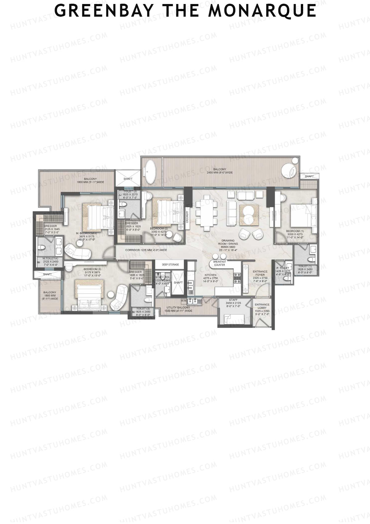 Greenbay The Monarque Tower A Unit 2 Floor Plan