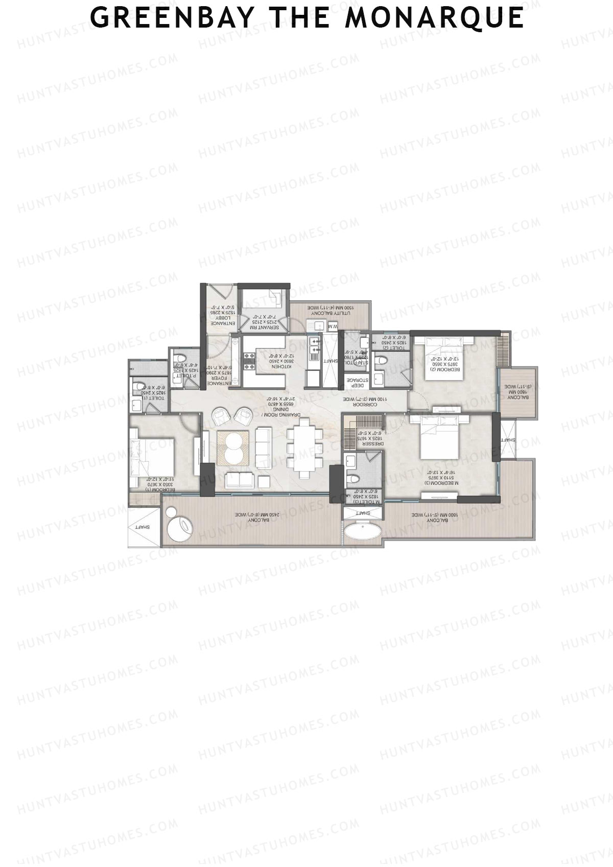 Greenbay The Monarque Tower B Unit 3 Floor Plan