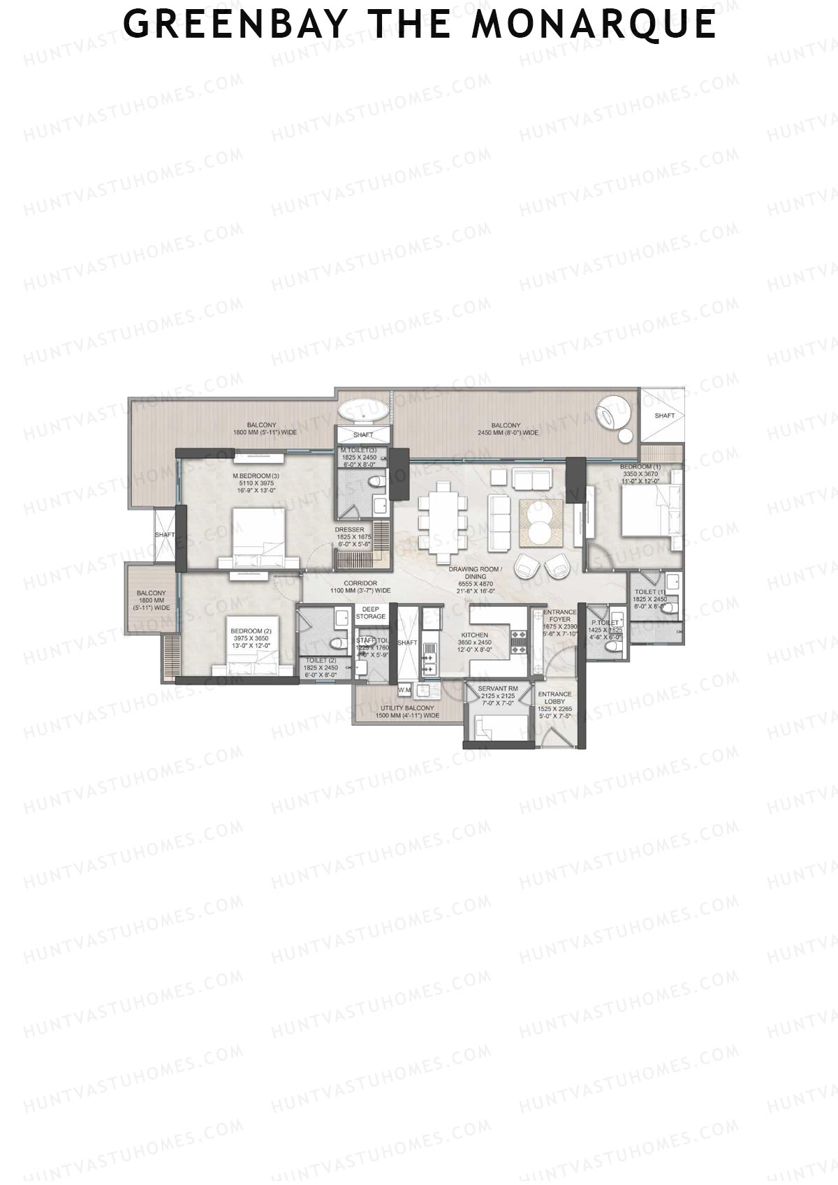 Greenbay The Monarque Tower C Unit 1 Floor Plan