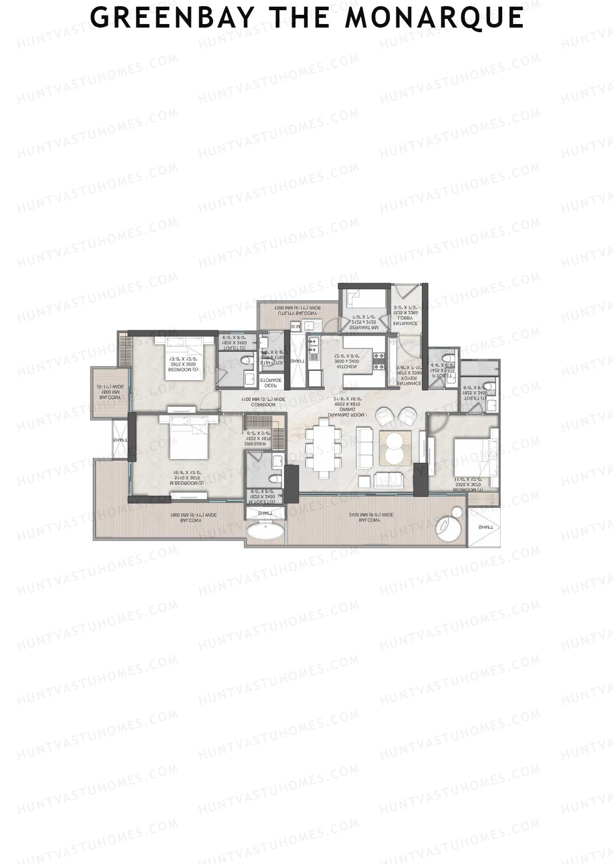 Greenbay The Monarque Tower C Unit 2 Floor Plan