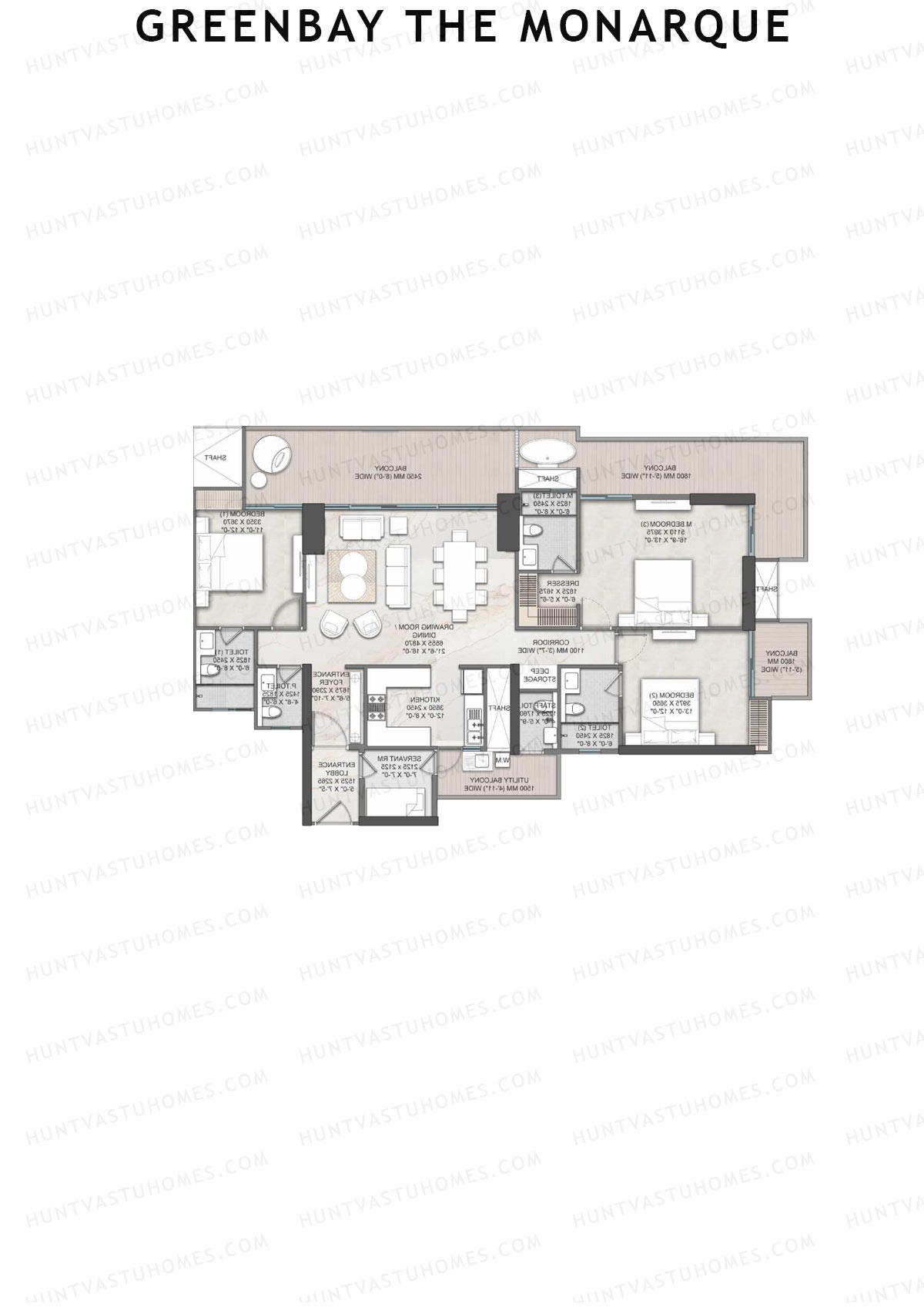 Greenbay The Monarque Tower C Unit 4 Floor Plan